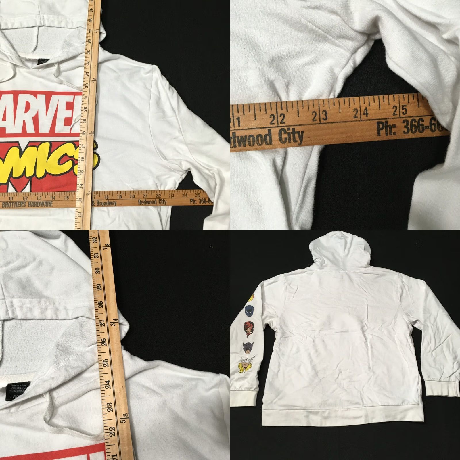 Vintage Marvel Comics Sweatshirt Hoodie Mens Large Long Sleeve Graphic White Size US L / EU 52-54 / 3 - 8 Thumbnail