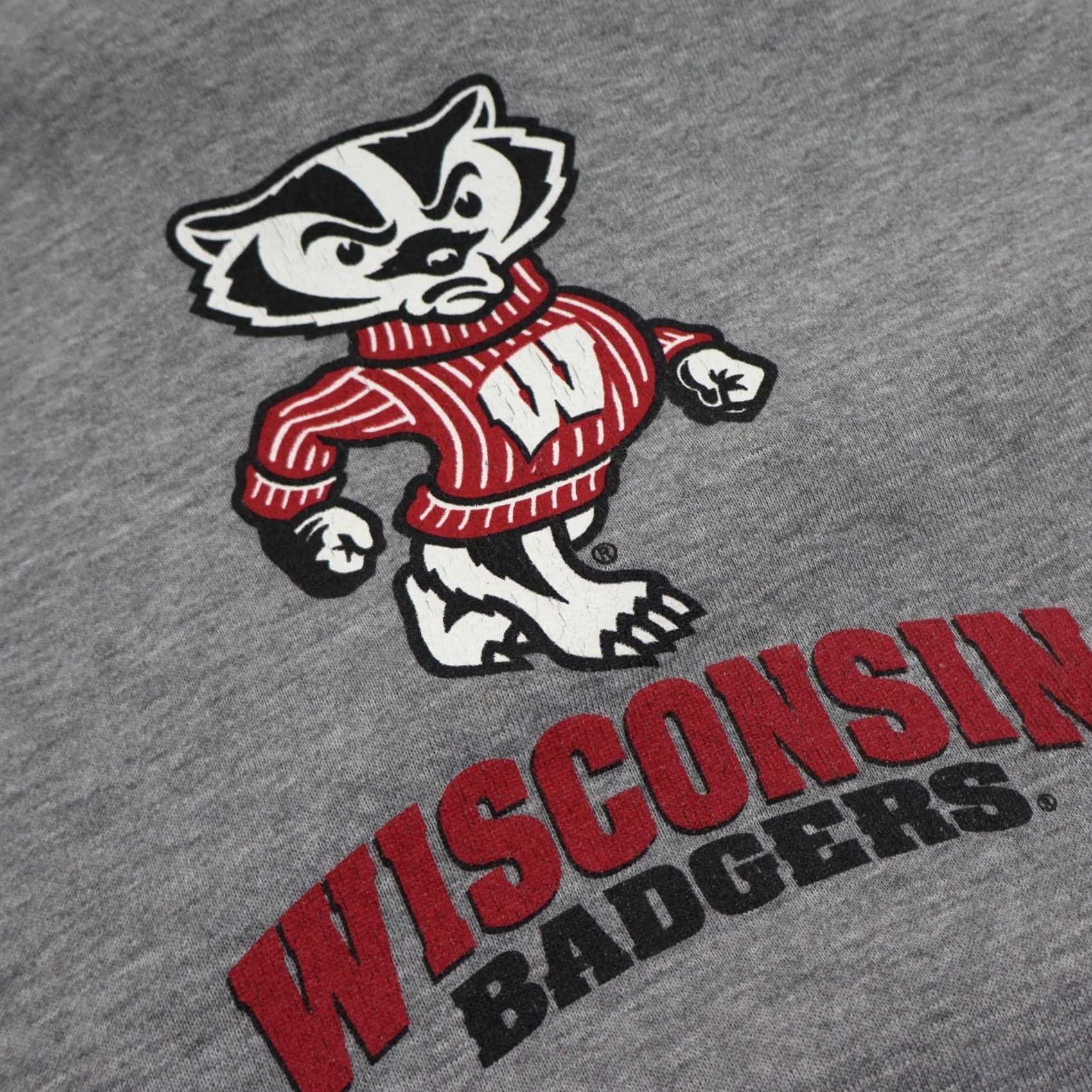 Vintage Vintage Russell Athletic Wisconsin Badgers Hoodie Mens XL Gray Fleece Pullover Logo 90s University UW Bucky Football Sweatshirt Size US XL / EU 56 / 4 - 5 Thumbnail