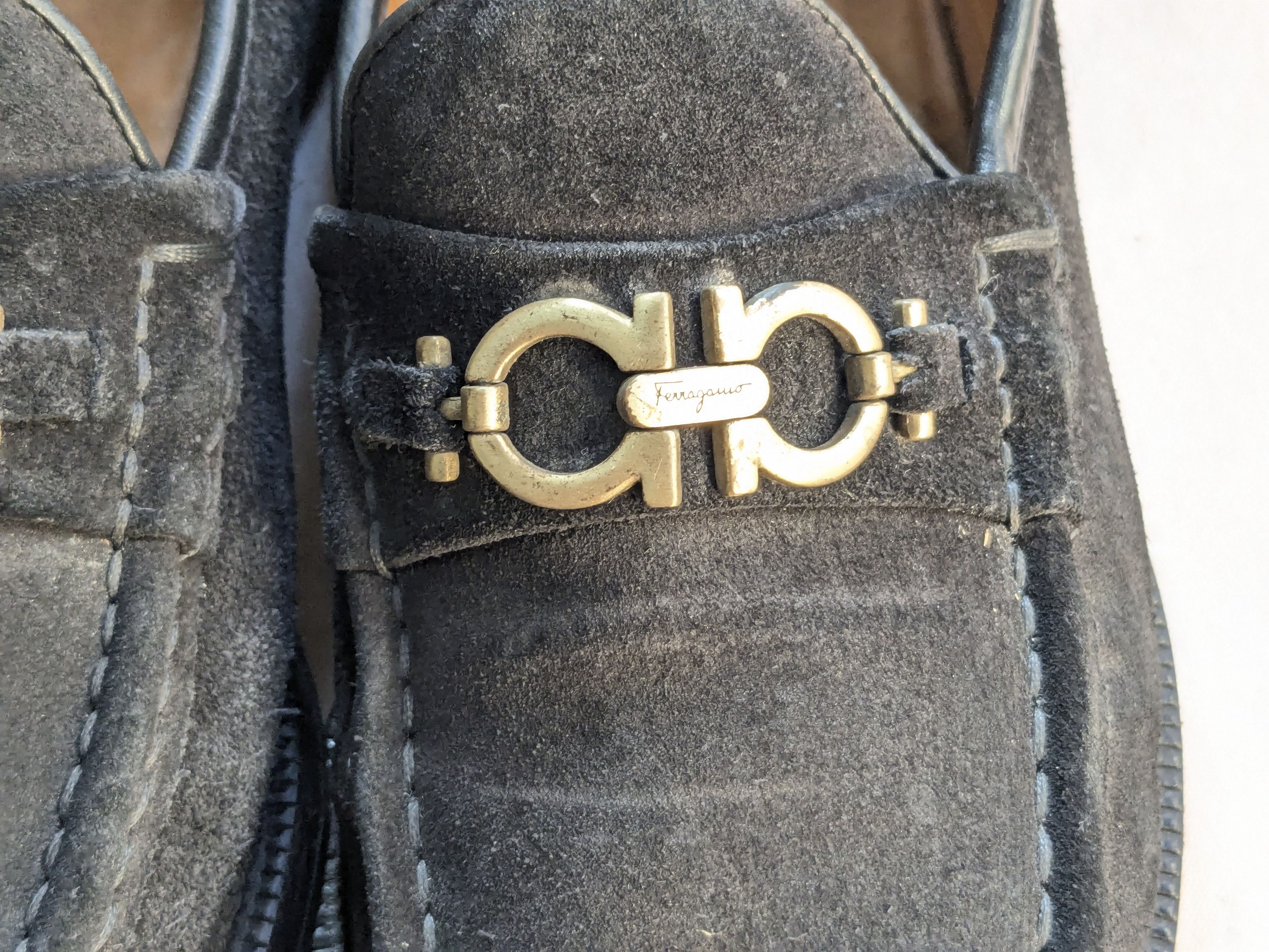 Salvatore Ferragamo Salvatore Ferragamo Loafers Black Leather Suede 9.5 Size US 9.5 / EU 42-43 - 2 Thumbnail
