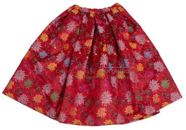Comme des Garcons Comme Des Garcons size S Red vintage floral design skirt Size 23" - 2 Thumbnail