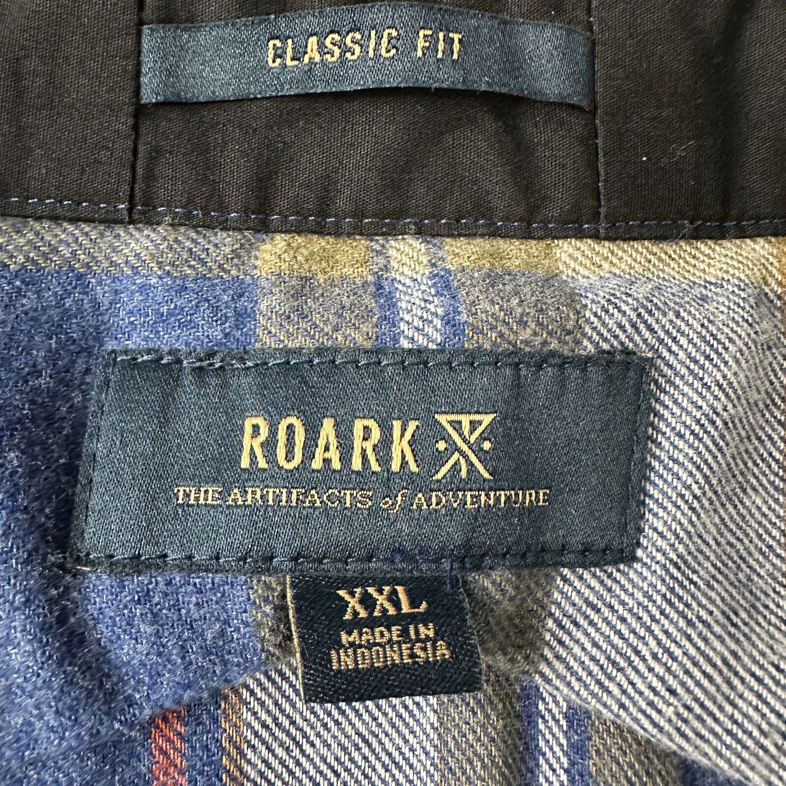 Roark Roark Flannel Shirt Men's 2XL XXL Blue Gray Check Button Size US XXL / EU 58 / 5 - 6 Thumbnail