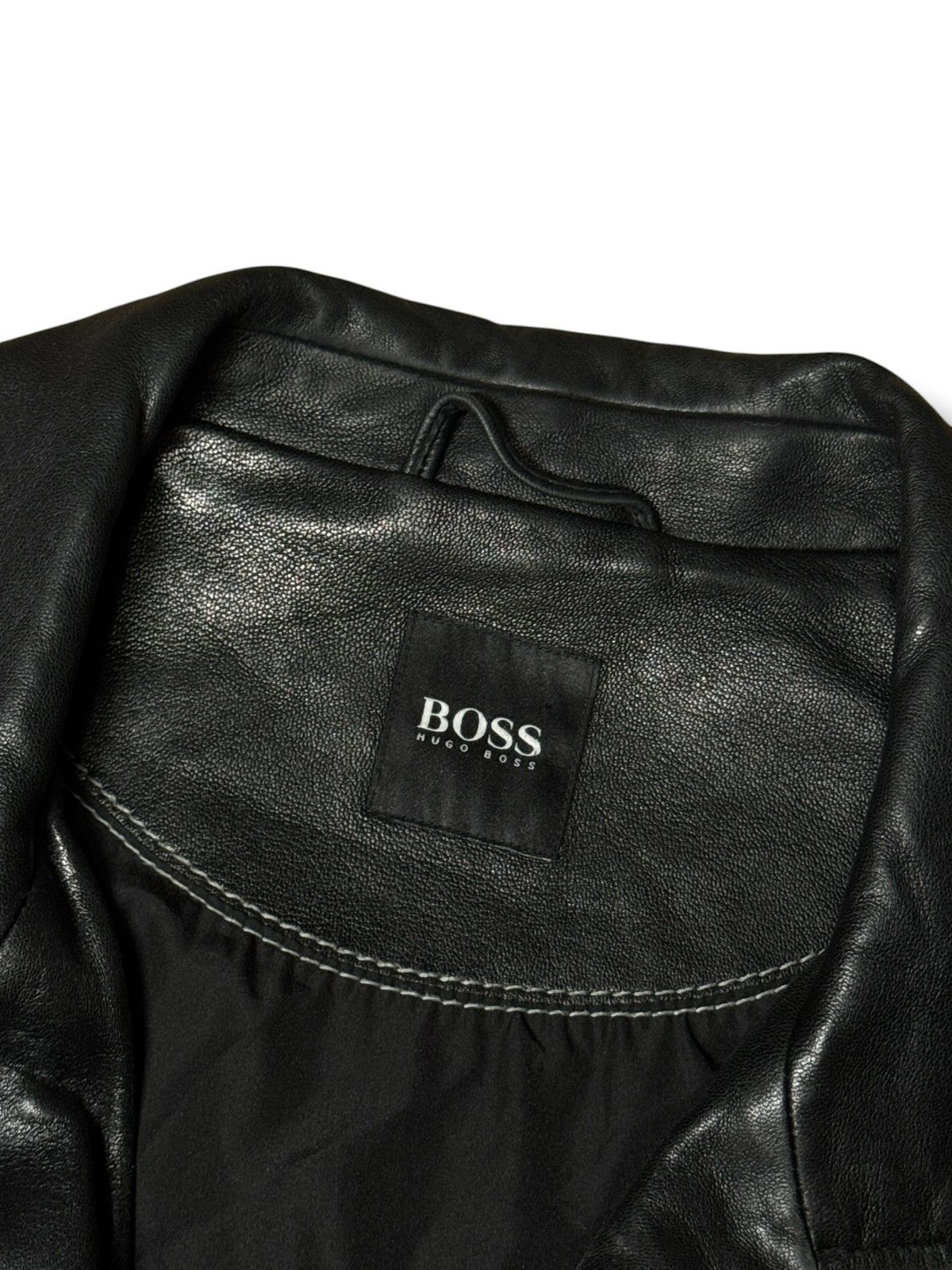 Hugo Boss Vintage 90s Y2K Hugo Boss Leather Jacket Coat Avantgarde Size US L / EU 52-54 / 3 - 6 Thumbnail