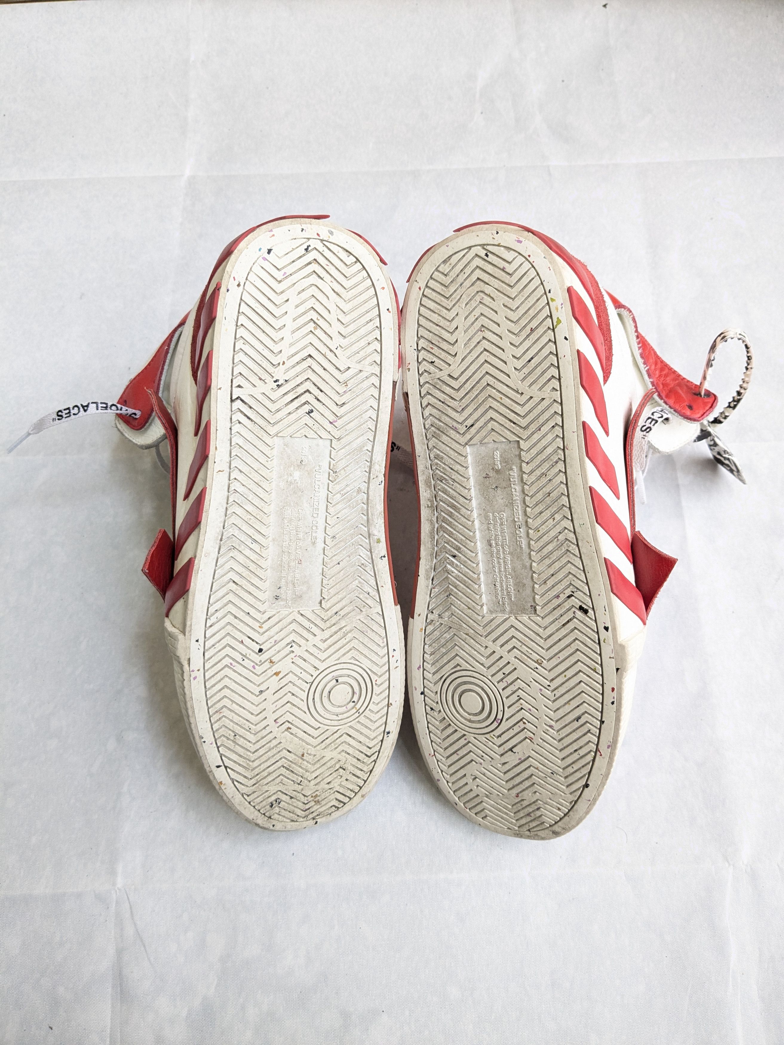Off-White Off-white Vulcanized High Top Sneakers Red White 10 43 Size US 10 / EU 43 - 17 Thumbnail