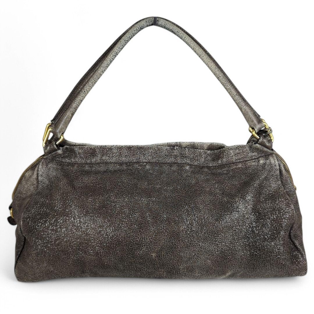 Prada Prada - Mini Padlock Gray Handbag Gold Hardware Size ONE SIZE - 3 Thumbnail