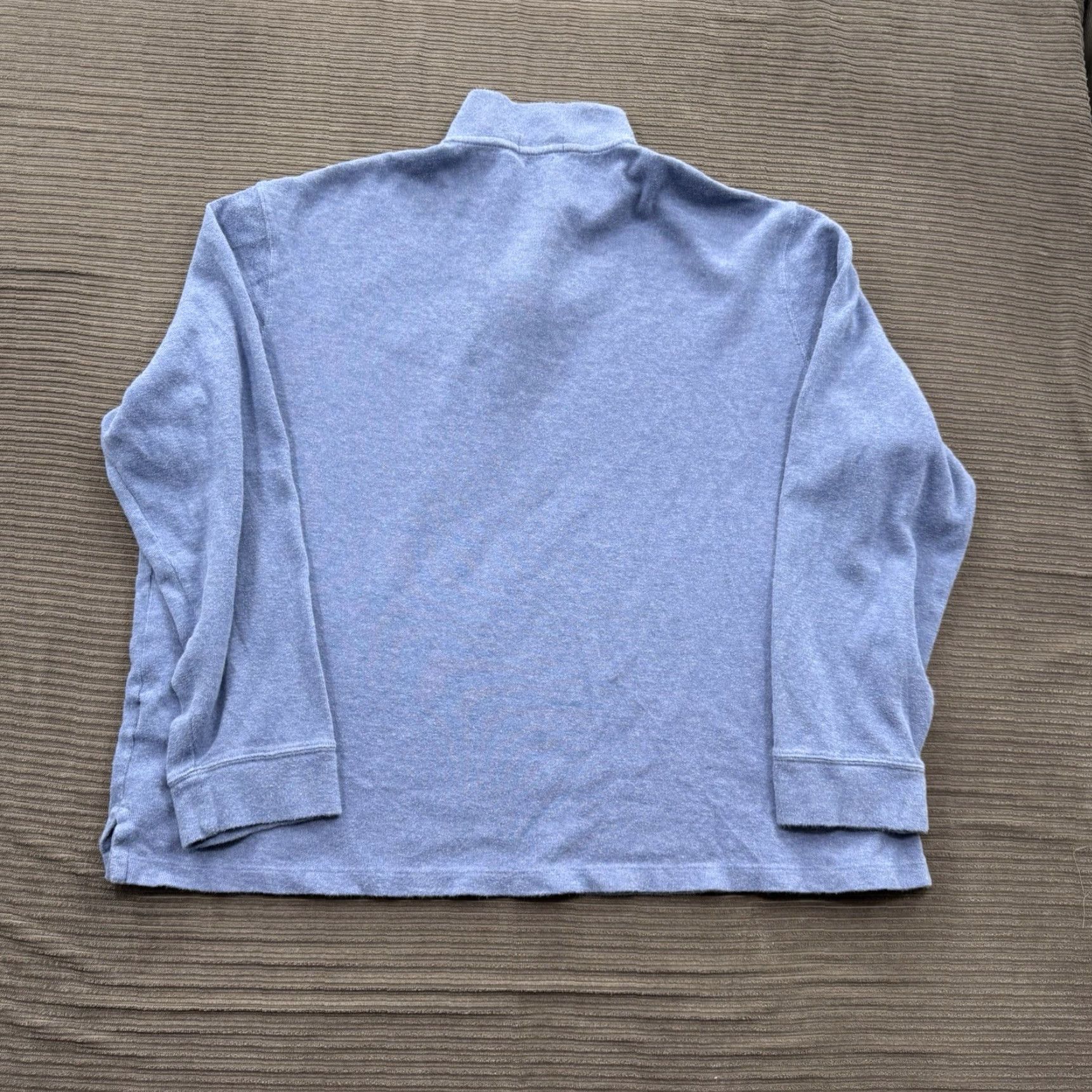 Ralph Lauren Polo Ralph Lauren Polo Ralph Lauren 2XL Blue Cotton Estate Rib Mock Neck 1/4 Zip Pullover Sweater Mens Preppy Casual Vintage? Size US XXL / EU 58 / 5 - 2 Thumbnail