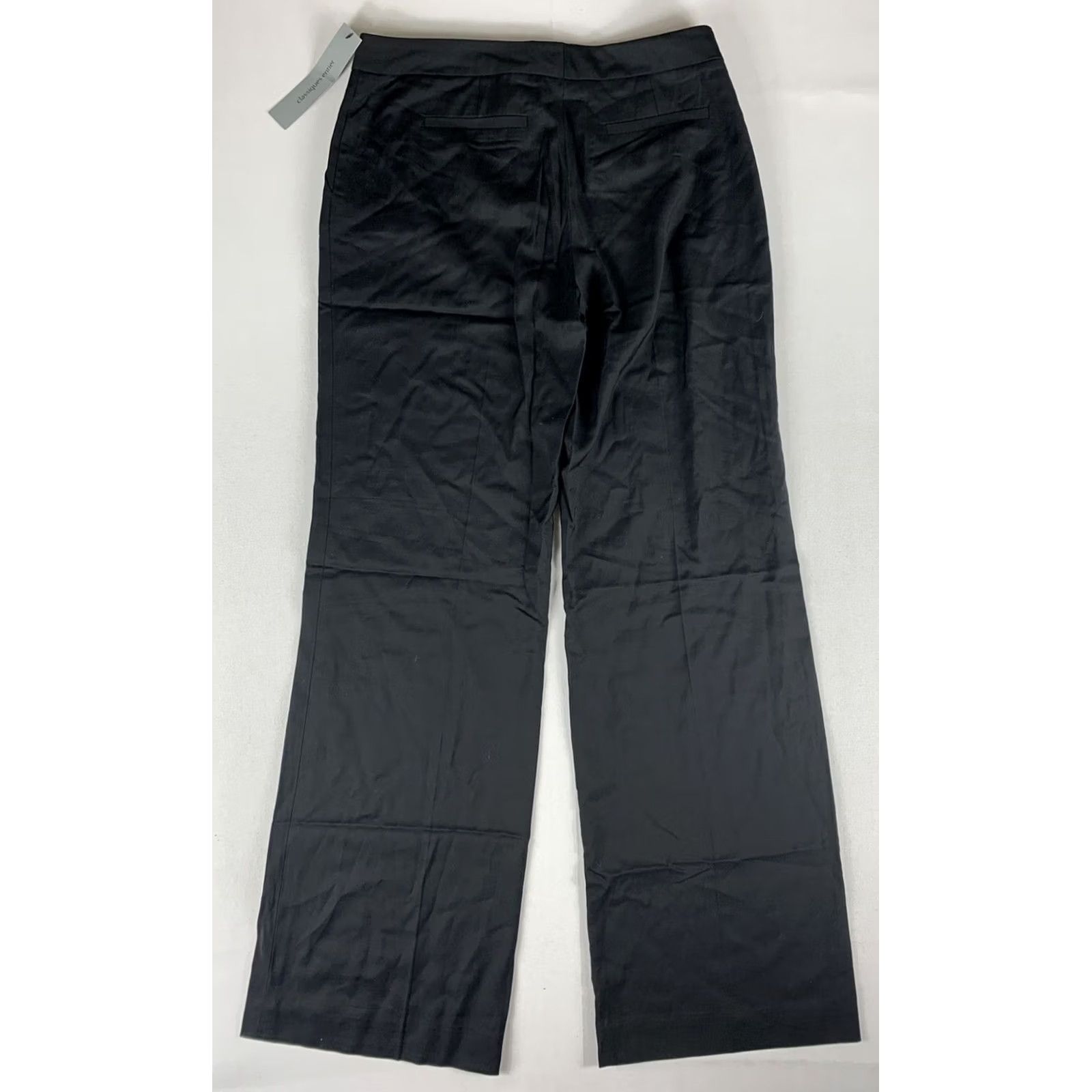 Vintage Classiques Entier Dress Pants Womens 6 Black Bootcut Flat Front 30x34 NWT Regular Dress Pants Women Womens Size 28" / US 6 / IT 42 - 7 Thumbnail