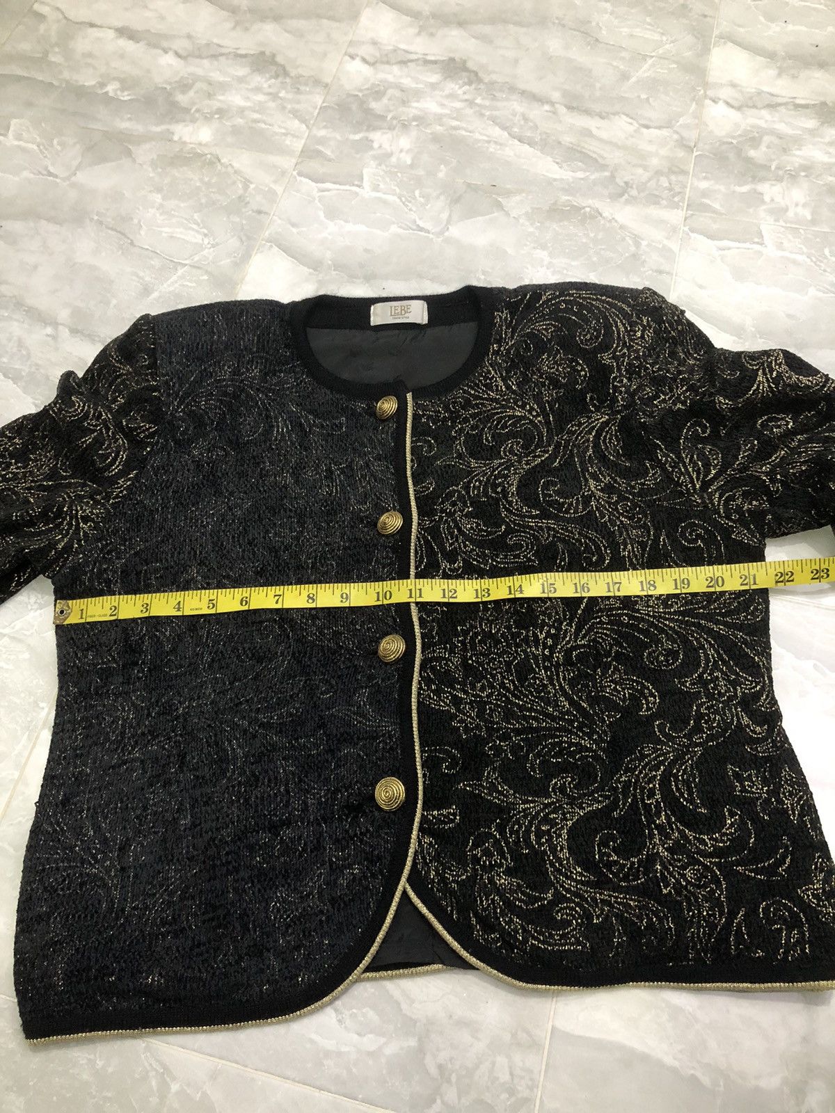 Japanese Brand LEBE Tokyo Style Vintage Embroidered Jacket Black Gold Size L / US 10 / IT 46 - 14 Thumbnail
