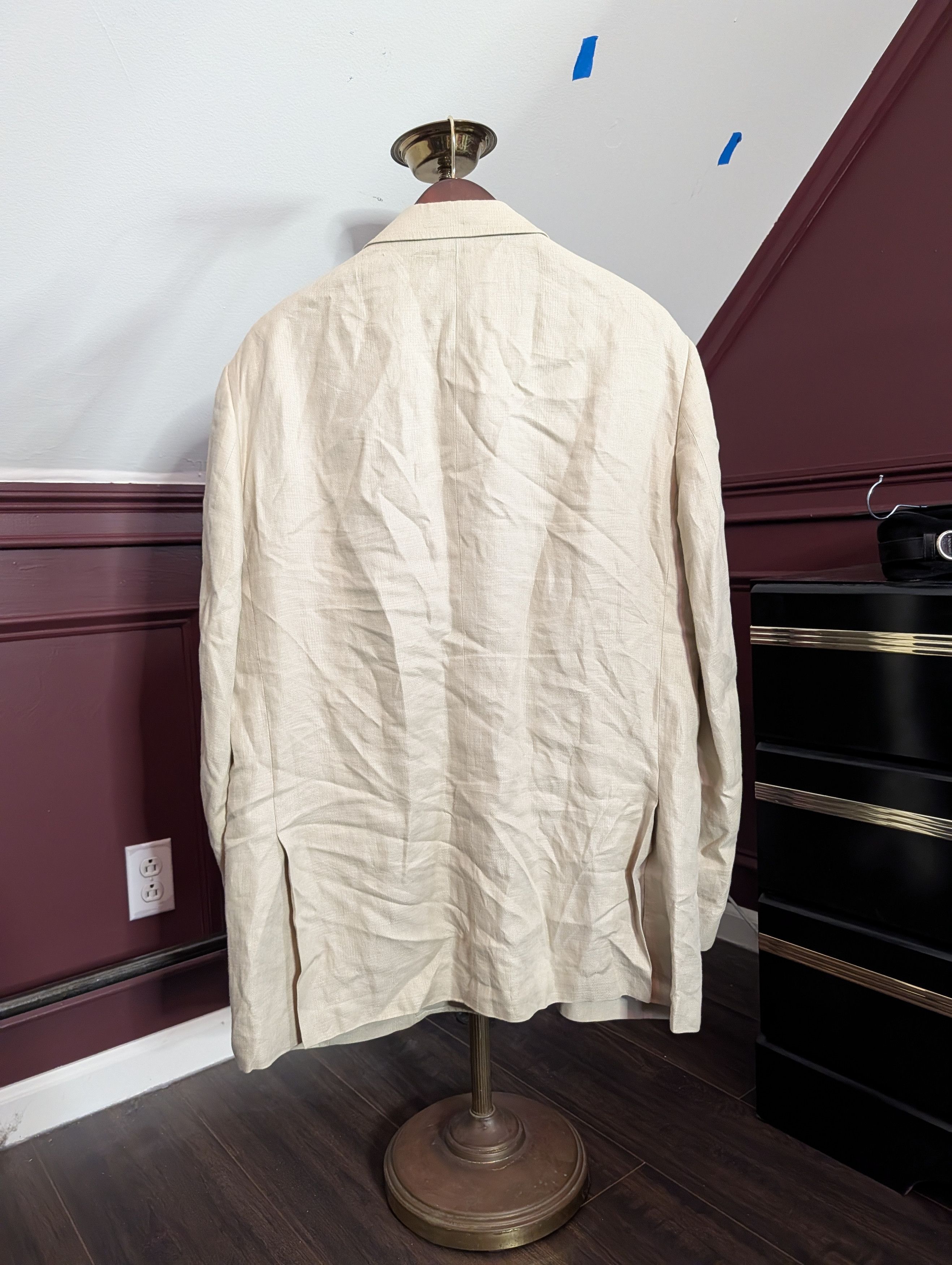 Faconnable Cream 100% pure LINEN unstructured sport coat XL Size US XL / EU 56 / 4 - 7 Thumbnail
