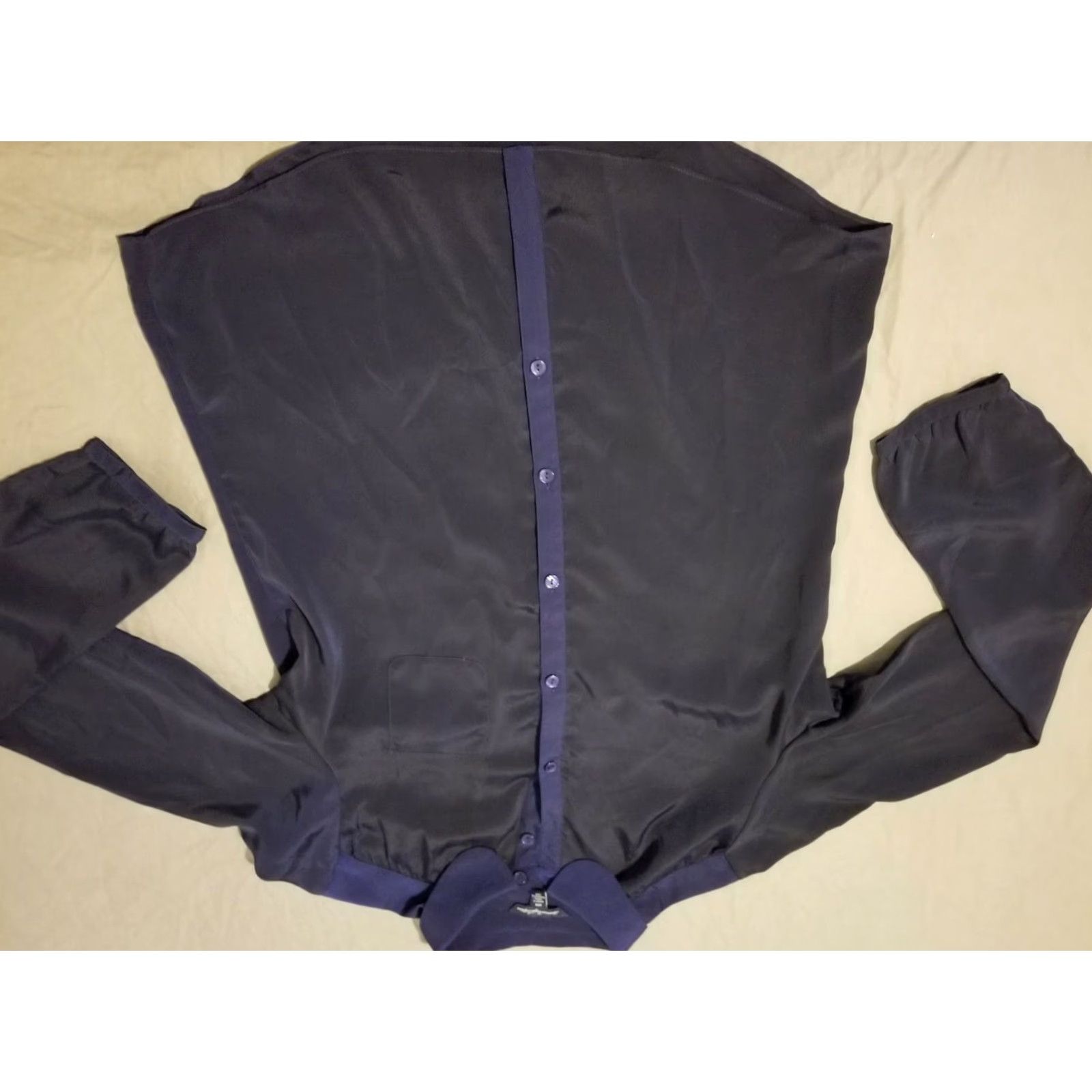 American Eagle Outfitters Womens American Eagle Outfitters Blouse Shirt M Medium Black Blue Button Dress Shirt Womens Bleached? Size M / US 6-8 / IT 42-44 - 3 Thumbnail