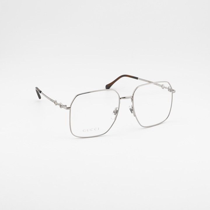 Gucci Gucci GG0952O 003 Eyeglasses Gold/Silver 57mm Square Frame Size ONE SIZE - 4 Thumbnail