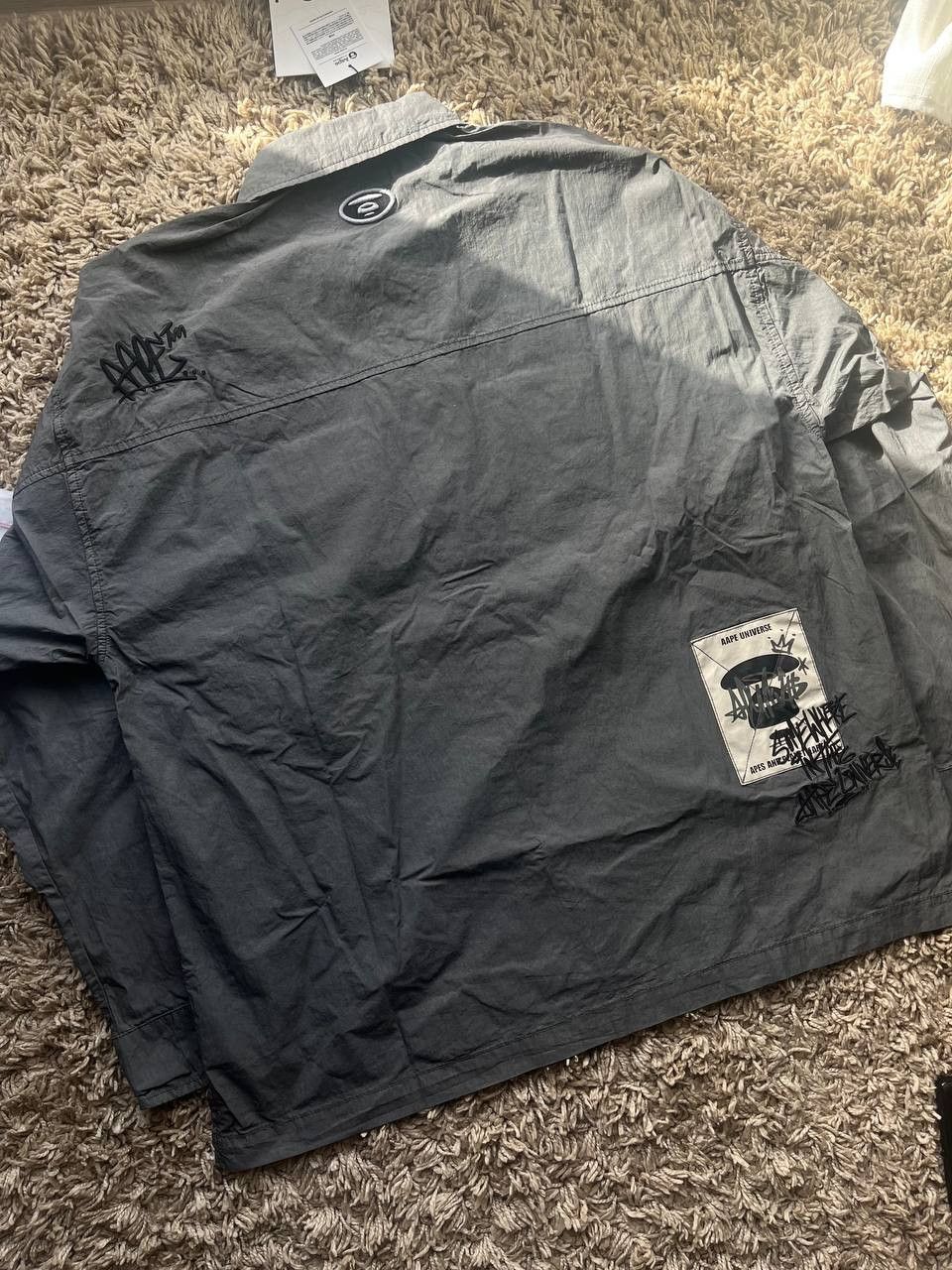 Aape × Bape × Japanese Brand A Bathing Ape Gray Embroidered Shirt Size US M / EU 48-50 / 2 - 10 Thumbnail