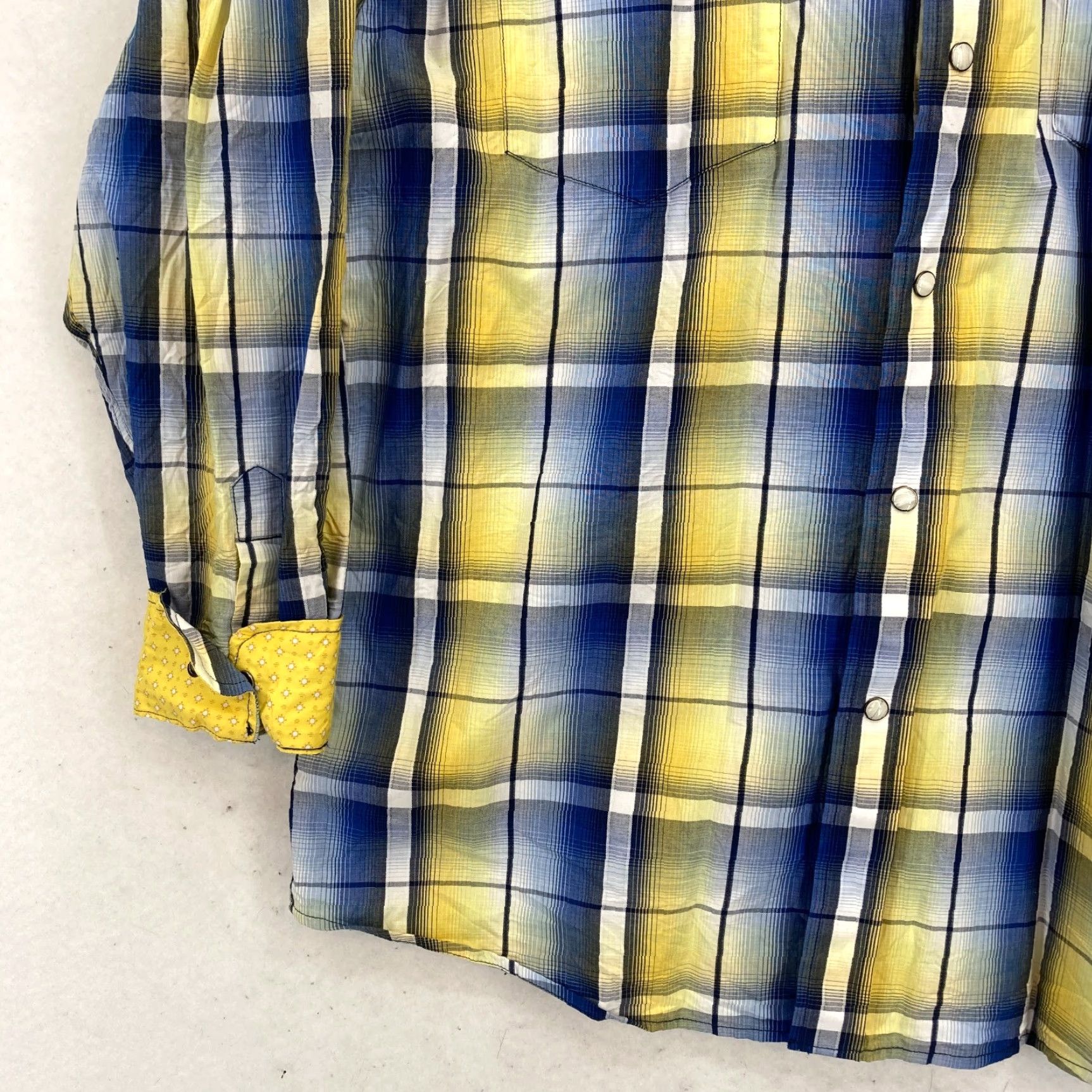 Vintage Panhandle Slim Pearl Snap Western Shirt Mens L Yellow Plaid Cowboy Rodeo Sh Size US L / EU 52-54 / 3 - 4 Thumbnail