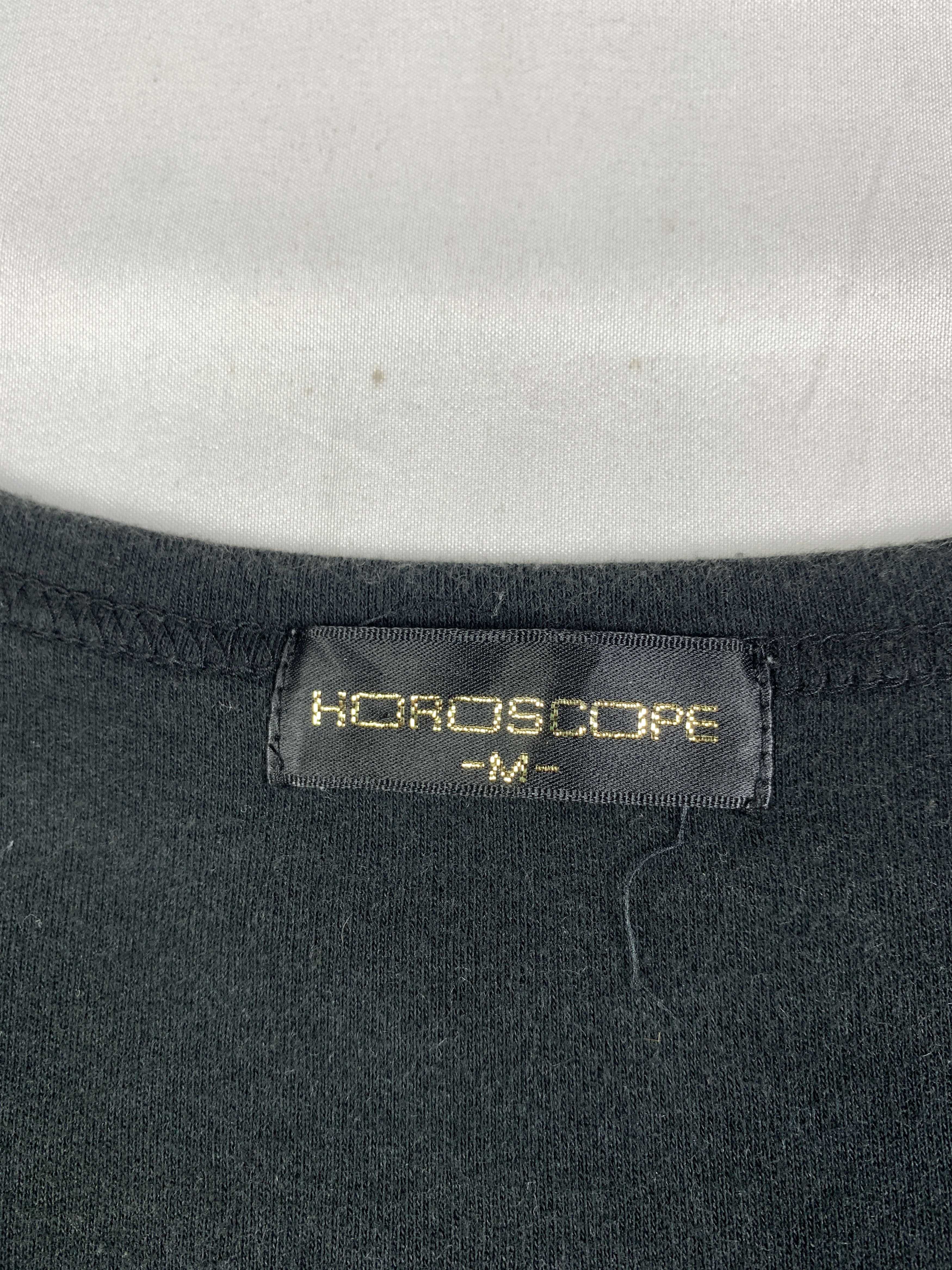 Japanese Brand 2000s Horoscope Black Summer Graphic Fitted Tee (M) Size M / US 6-8 / IT 42-44 - 7 Thumbnail