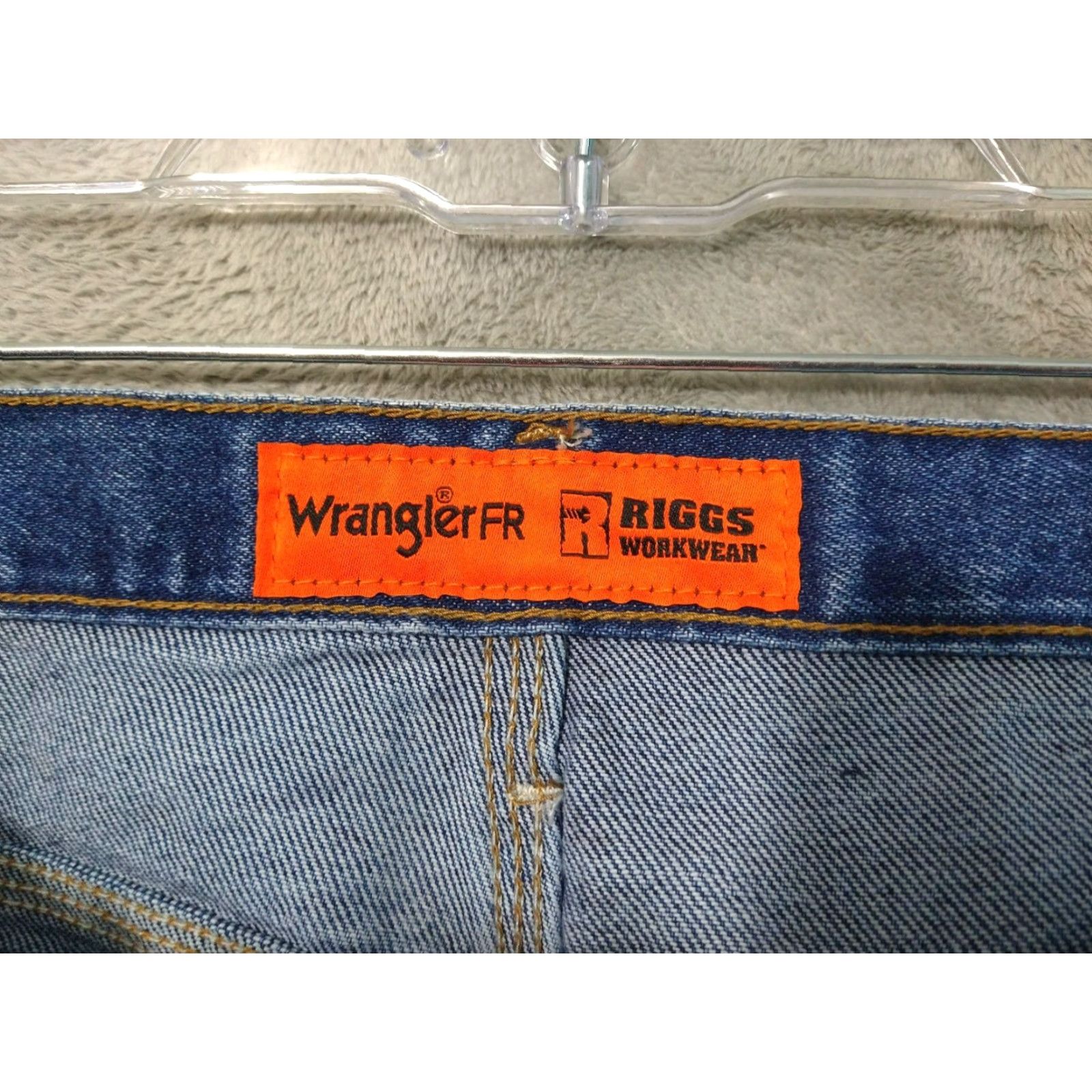 Wrangler VINTAGE Wrangler Jeans Men 44x30 Blue Denim Riggs Workwear Flame Resistant Cat2 Lot of 2 Size US 44 / EU 60 - 7 Thumbnail