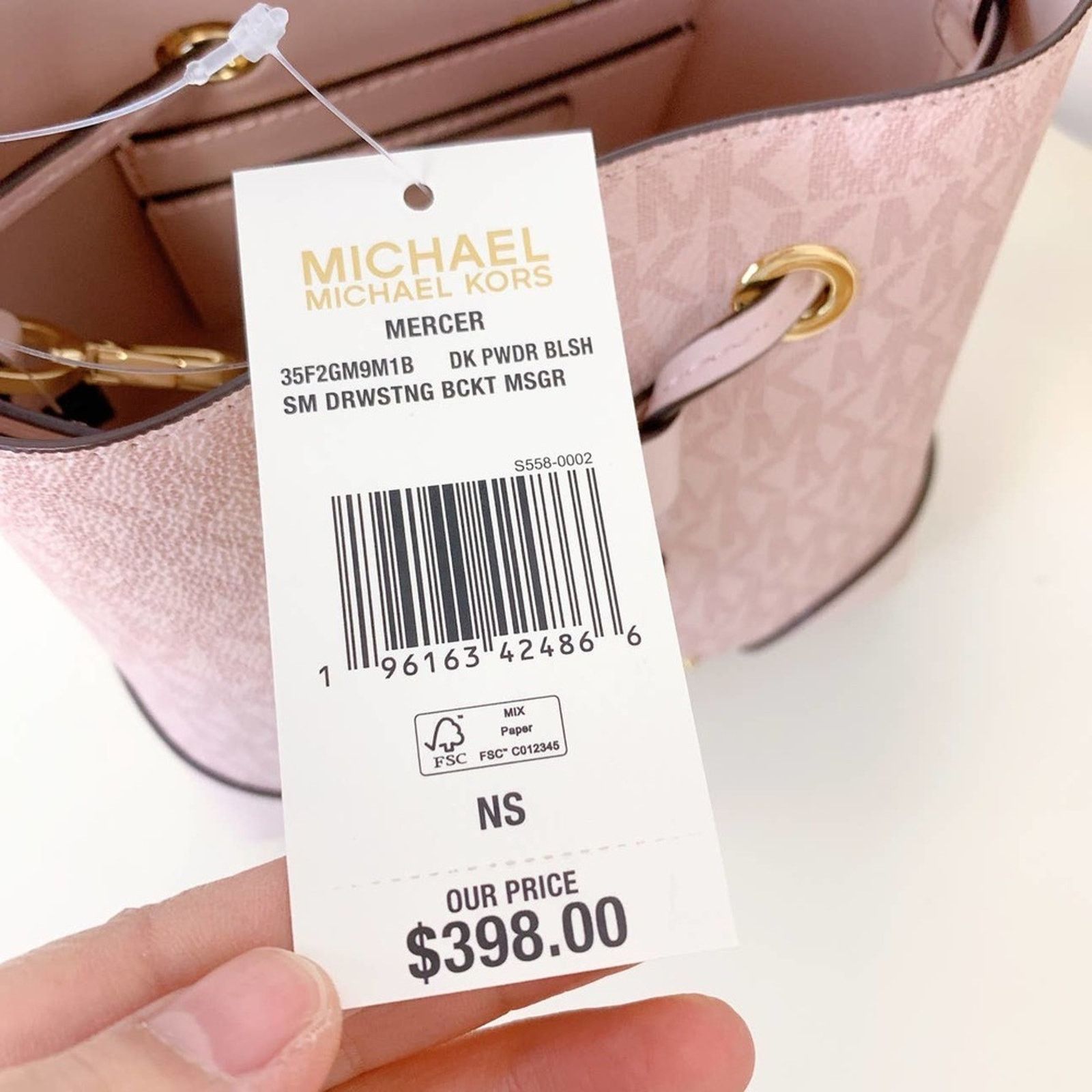 Michael Kors MICHAEL KORS 35F2GM9M1B MERCER S BUCKET DRAWSTRING PWDR BLSH Size ONE SIZE - 7 Thumbnail