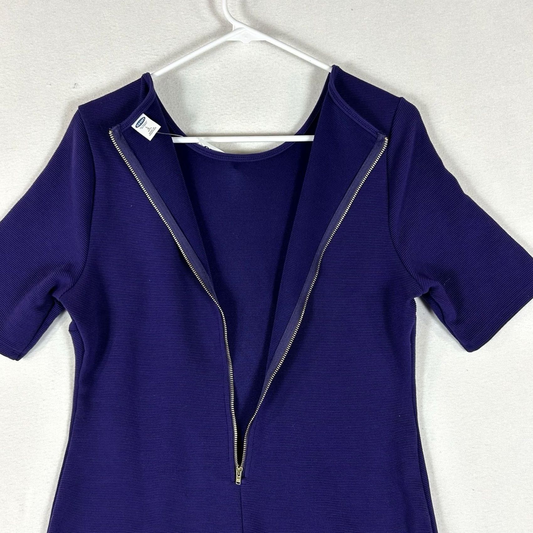 Old Navy Old Navy Dress Women’s L Purple Short Sleeve Back Zip NWT Midi A-Line Beach Work 90s? Size 36" / US 14 / IT 50 - 7 Thumbnail
