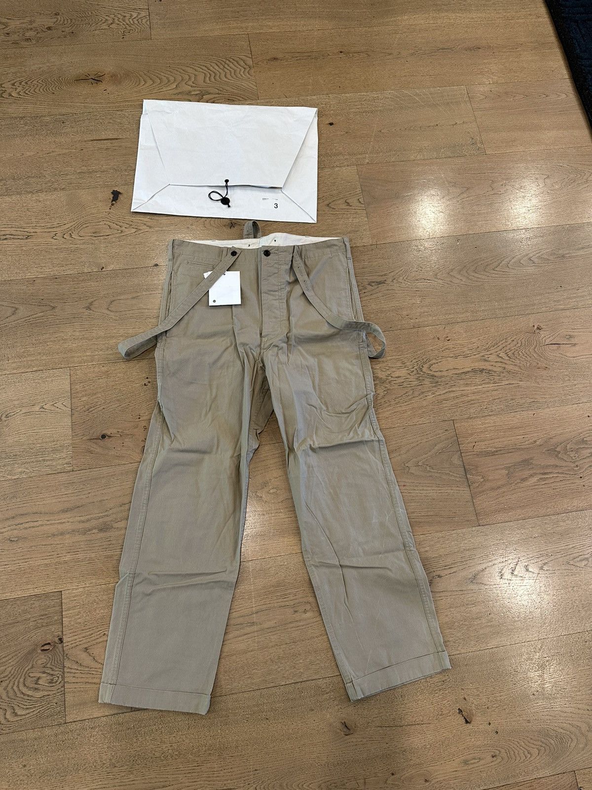 image of Visvim Camus Braces Pants Wd Beige Size 3, Men's