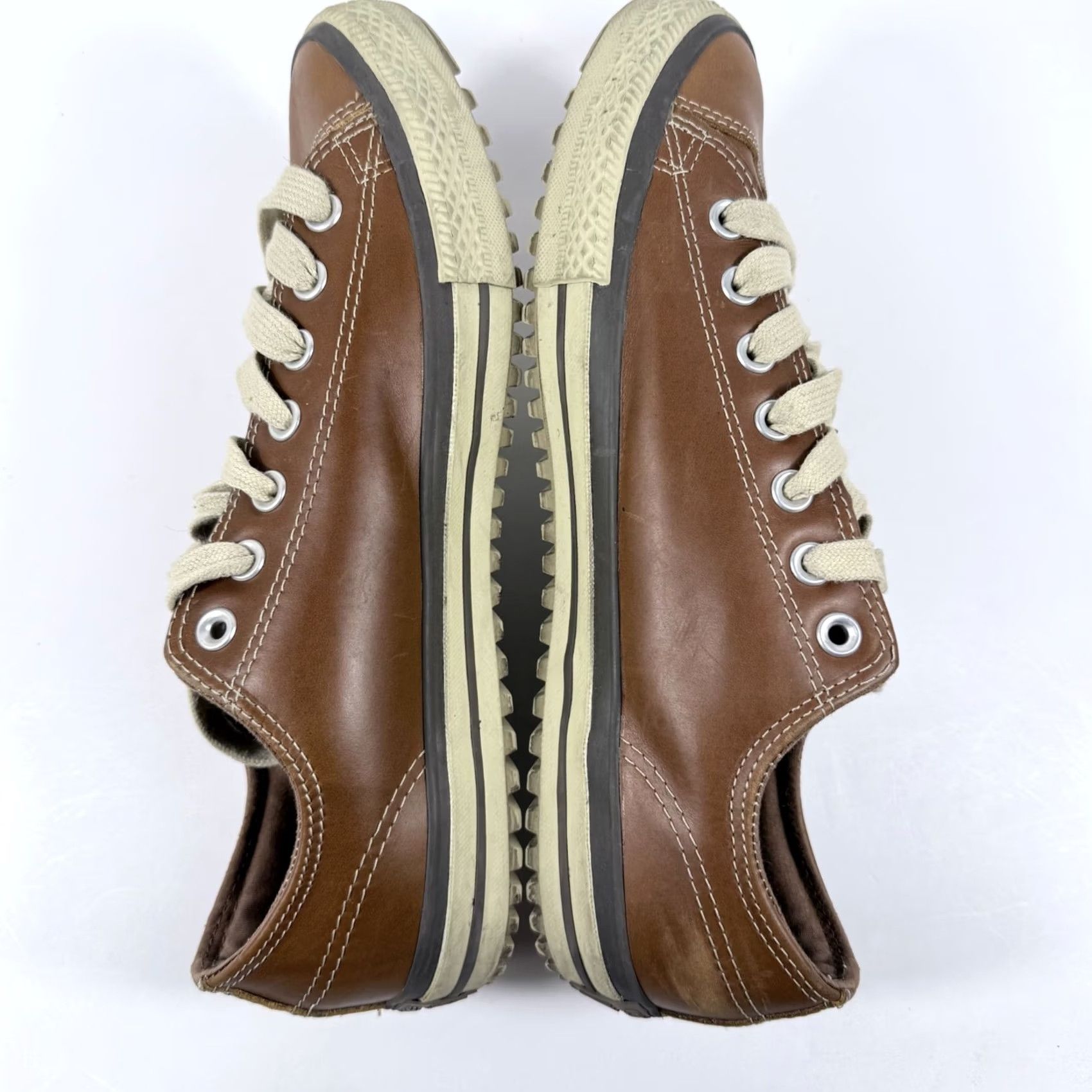 Converse Converse All Star Sneakers Women's Brown Leather Lace-Up Low Top Shoes - 11.5 Size L / US 10 / IT 46 - 7 Thumbnail