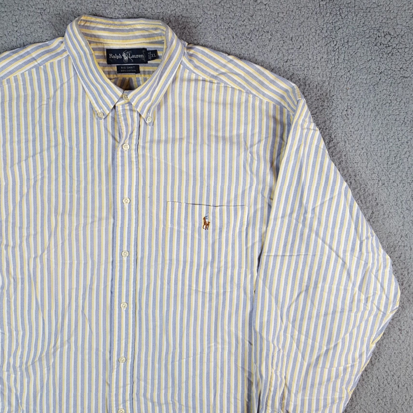 Ralph Lauren VINTAGE Ralph Lauren Striped Preppy Pony Logo Size XL Oversized Button Up Collared Shirt Size US XL / EU 56 / 4 - 4 Thumbnail
