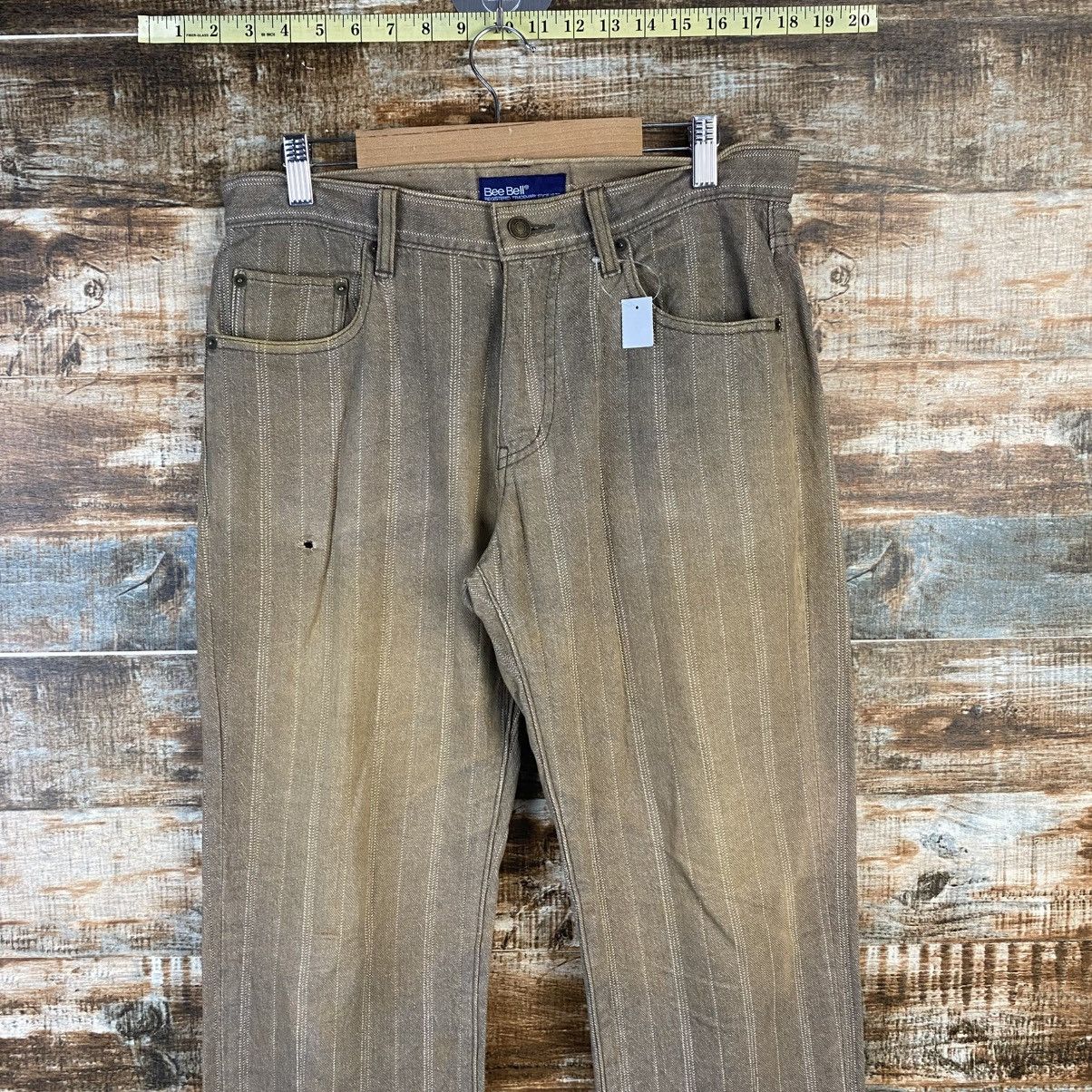 Japanese Brand DL Bee Bell Beige stripe cargo Casual Pants #C975 Size US 30 / EU 46 - 4 Thumbnail