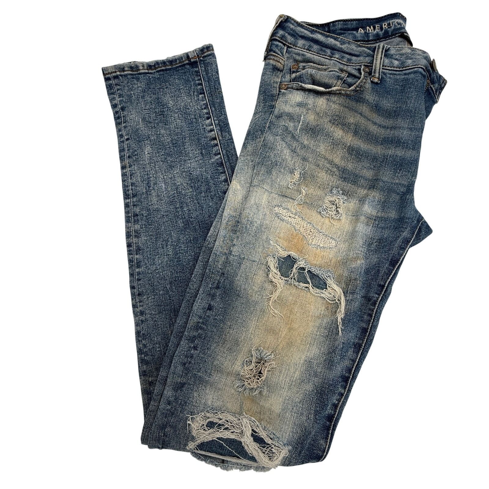 American Eagle Outfitters American Eagle Next Level Flex Skinny Distressed Jeans Size 32" / US 10 / IT 46 - 1 Thumbnail