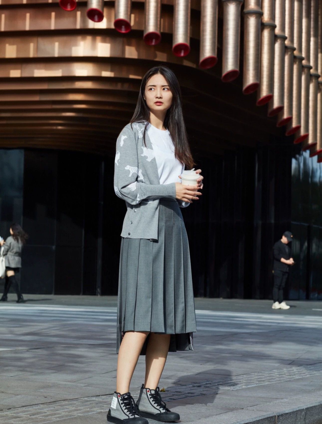 Thom Browne Thom Browne Long Pleated Skirt Mid Gray Women's 40 Size 27" / US 4 / IT 40 - 9 Thumbnail