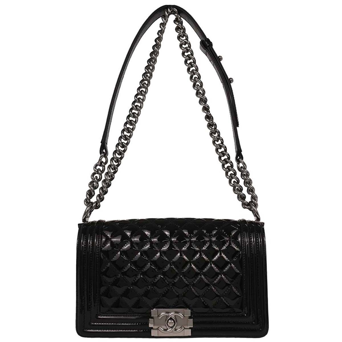 Chanel Chanel Boy Flap Bag Quilted Patent Size ONE SIZE - 1 Thumbnail