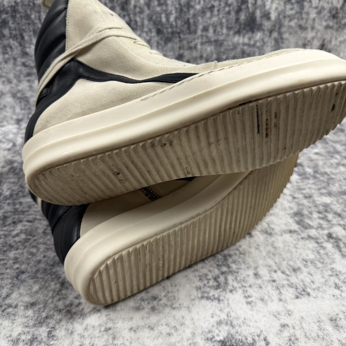 Rick Owens Rick Owens ‘Black/Milk’ Suede Geobaskets Size US 11 / EU 44 - 5 Thumbnail