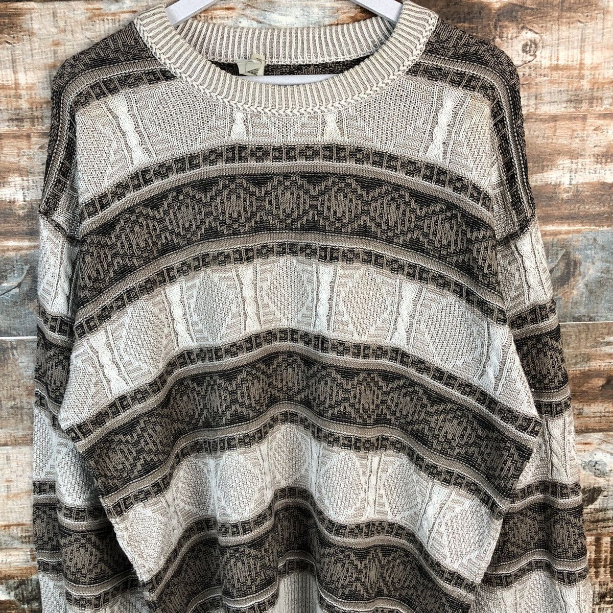 Homespun Knitwear DL Gard Robie Brown Stripe Knitwear #A1251 Size US L / EU 52-54 / 3 - 9 Thumbnail