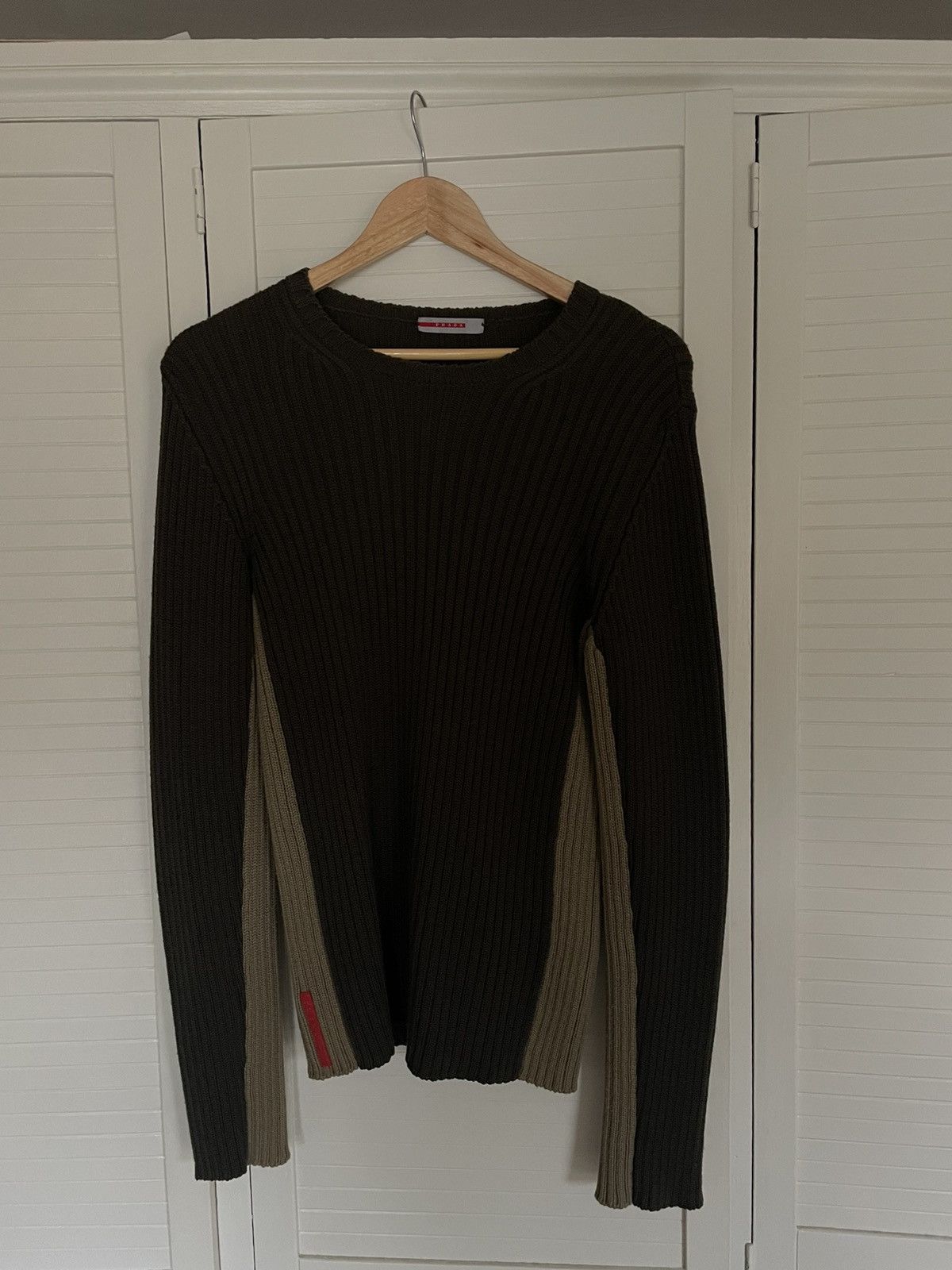Prada PRADA KHAKI ARMY STYLE TWO TONE KNIT Size S / US 4 / IT 40 - 1 Thumbnail