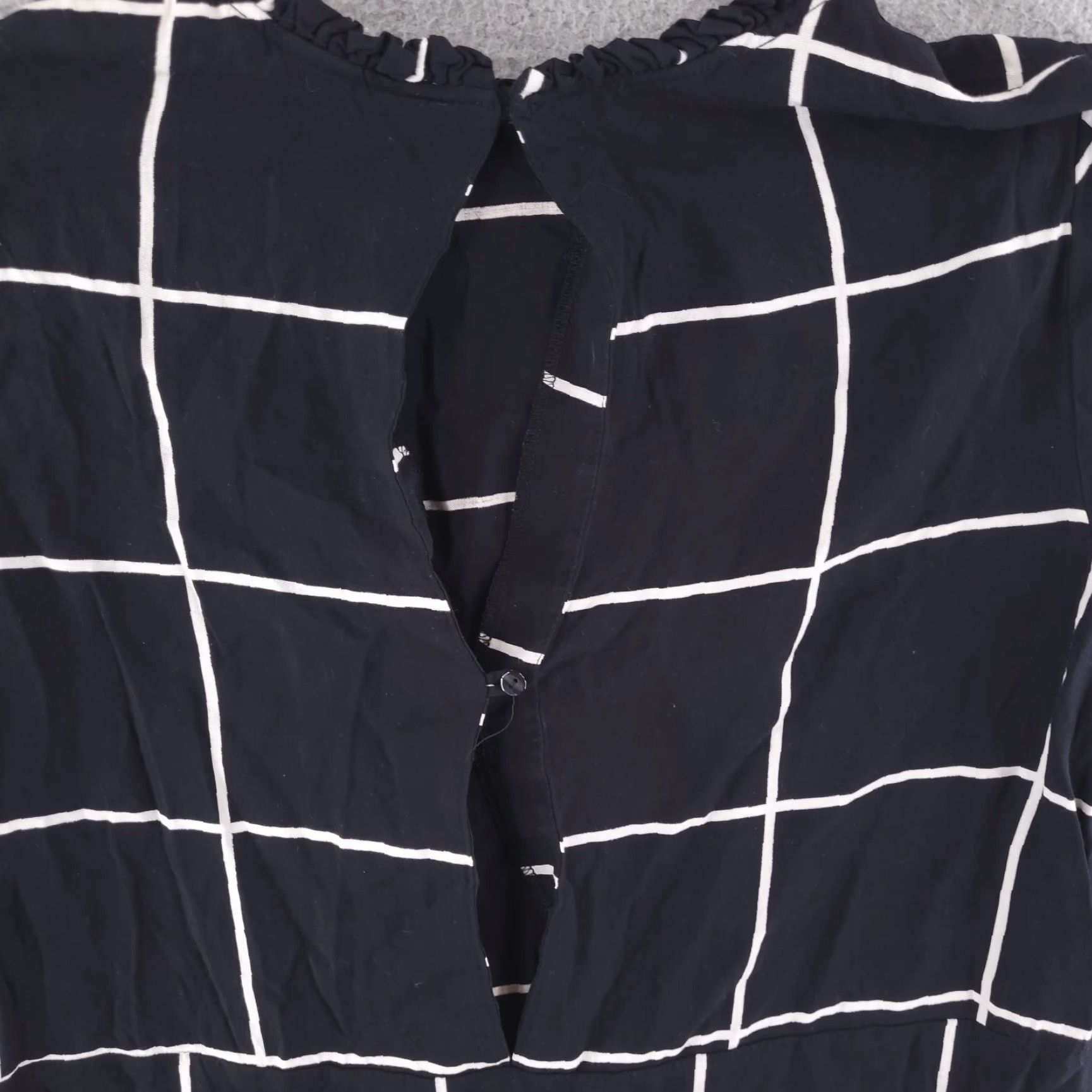 H&M H&M Dress Women 10 Black Windowpane Viscose Mini Shirt? Size L / US 10 / IT 46 - 6 Thumbnail