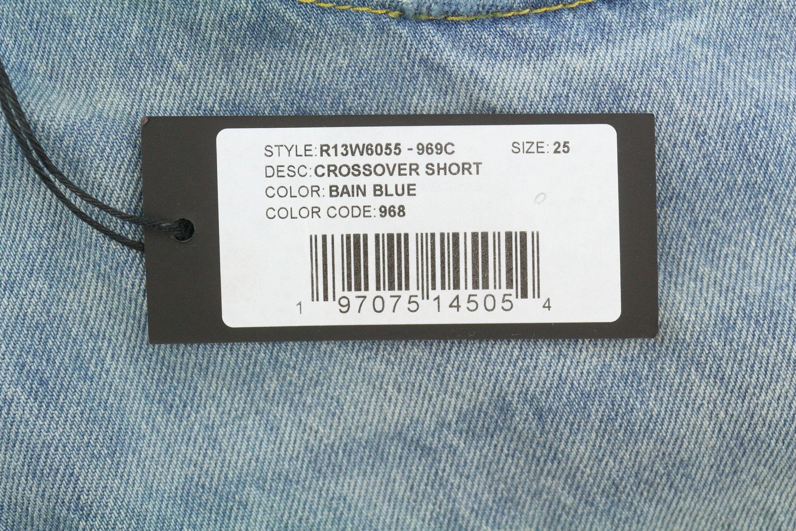 R13 CROSS OVER 25 Bain Blue Asymmetric Button Shorts 89412 Size 25" / US 0 / IT 36 - 8 Thumbnail