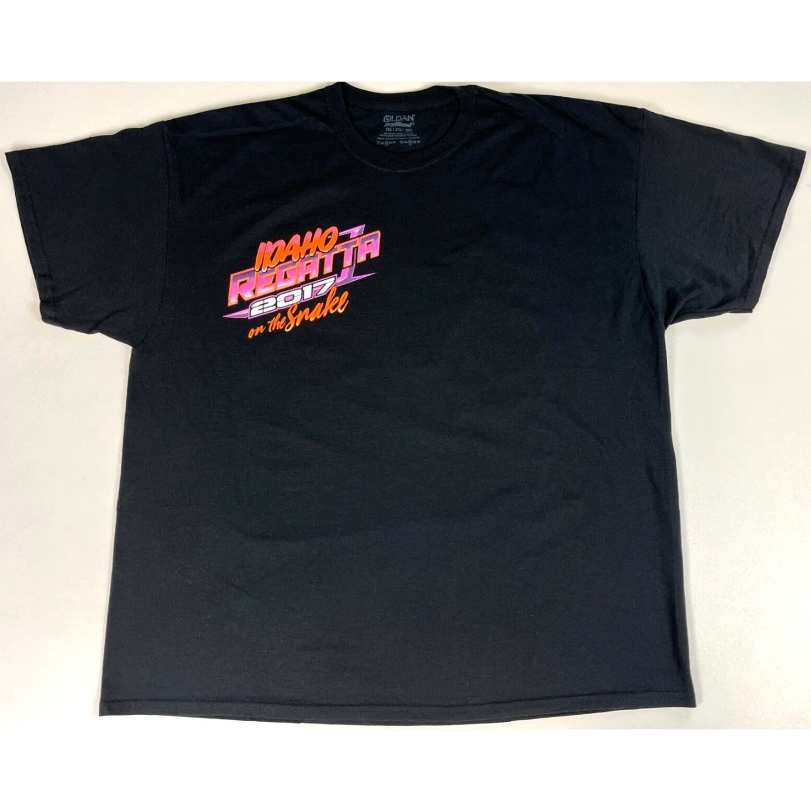 Gildan 2017 Idaho Regatta on the Snake T-Shirt Speedboats Double-Sided Sz 2XL Black Men Shirt Size US XXL / EU 58 / 5 - 2 Thumbnail
