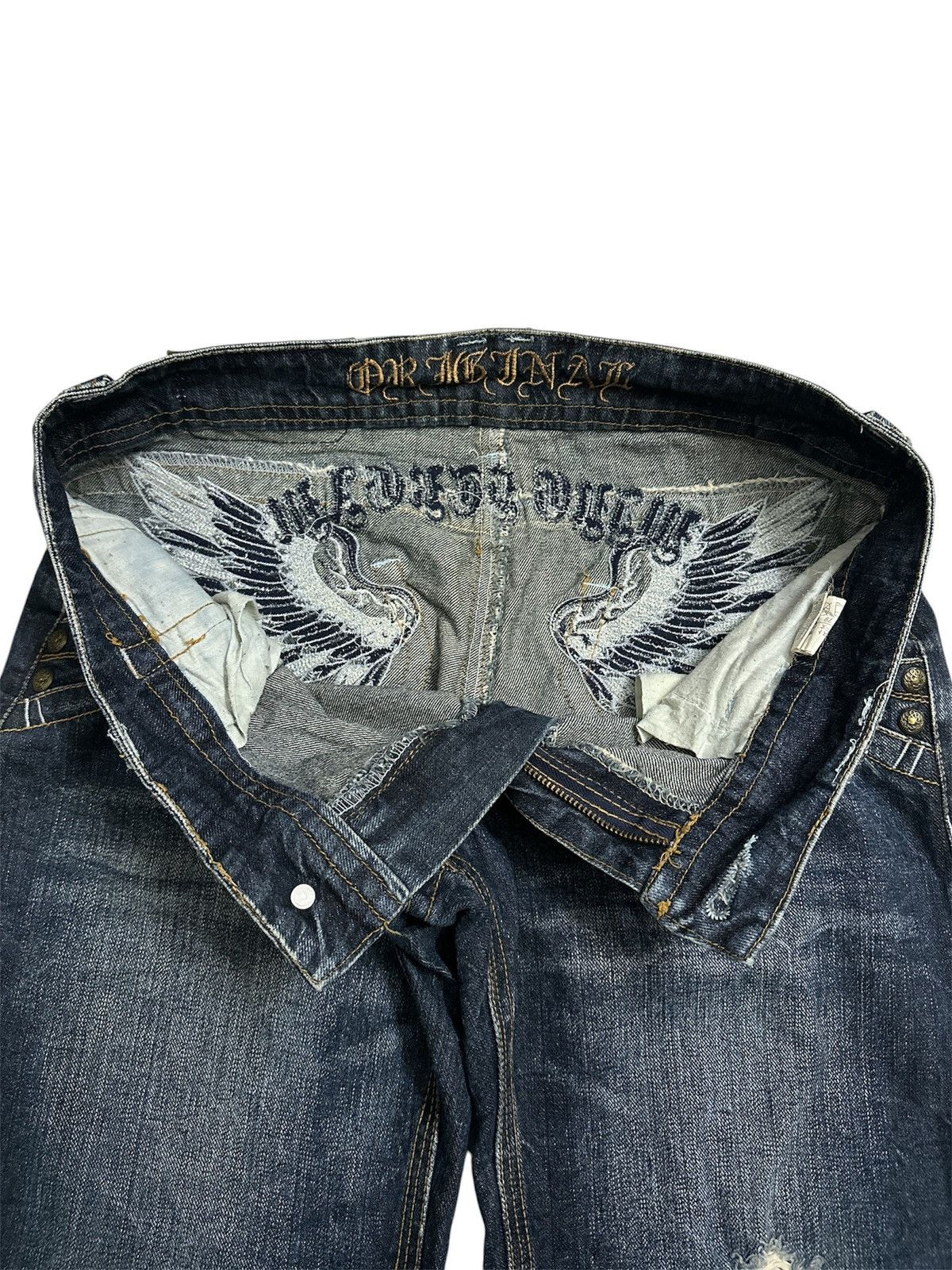 GOA 2000s Distressed Flare Jeans Clawmark Y2K Lgb Jnco Style Size US 33 - 8 Thumbnail