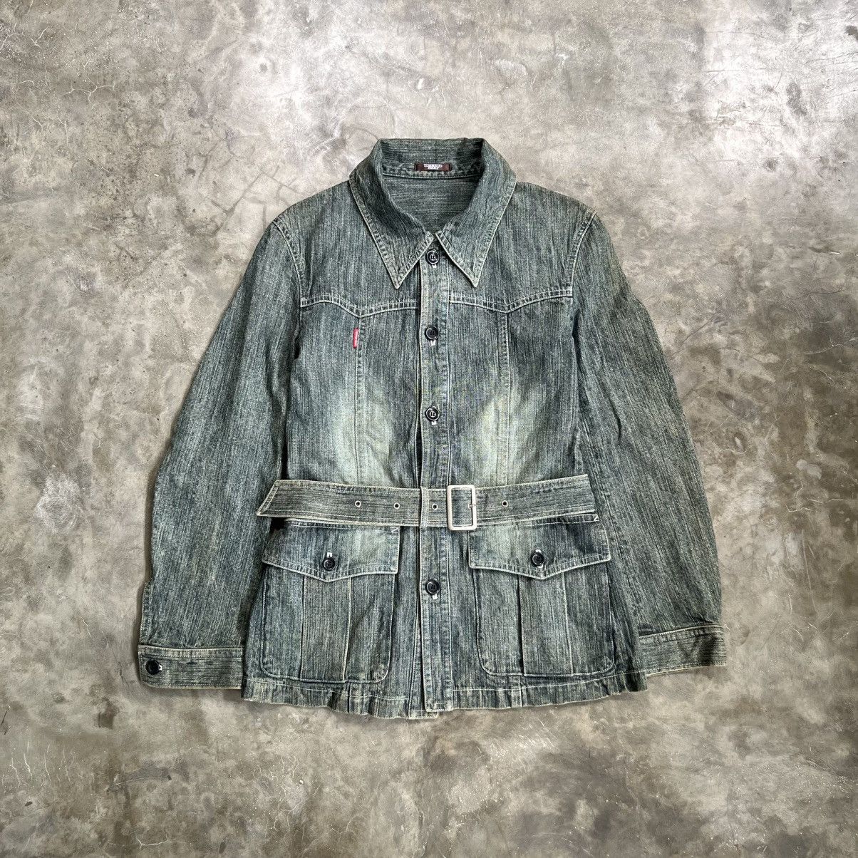 Tornado Mart 2000s Tornado Mart Washed Denim Safari Belted Jacket Size US M / EU 48-50 / 2 - 1 Thumbnail