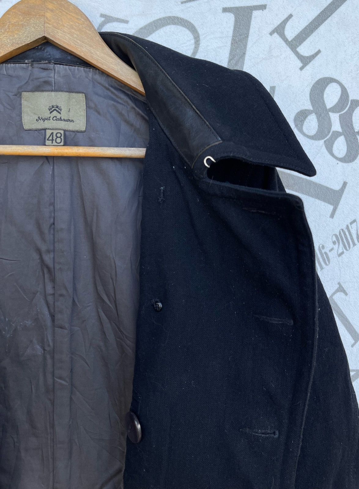 Nigel Cabourn 🔥VINTAGE NIGEL CABOURN LEATHER DETAILING MILITARY PEA COAT Size US M / EU 48-50 / 2 - 19 Thumbnail