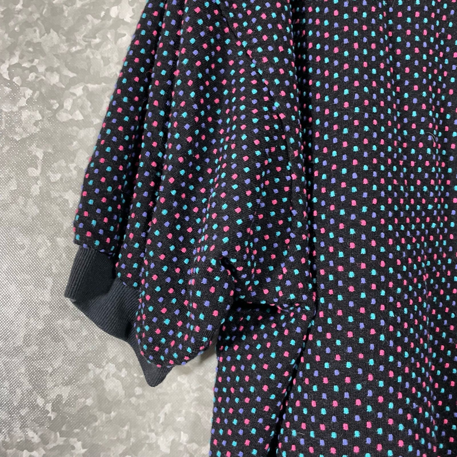 Vintage Style Plus Vintage 80's Black Polka Dot Sweater - One Size Size ONE SIZE - 3 Thumbnail
