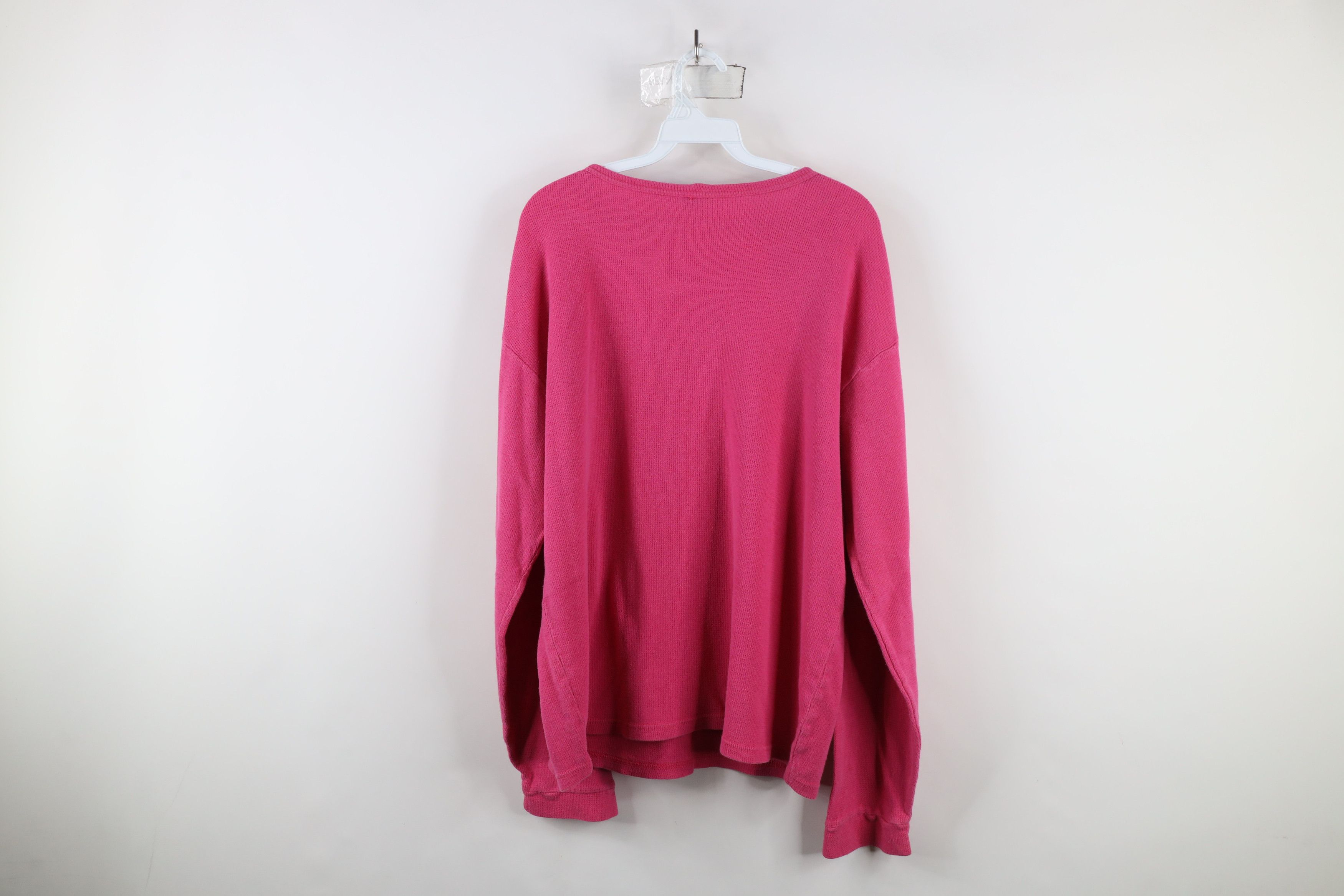 Vintage Vintage Y2K Thermal Waffle Knit Long Sleeve T-Shirt Pink Size XL / US 12-14 / IT 48-50 - 9 Thumbnail