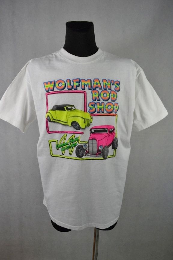 Vintage Wolfman's Rod Shop Kissimmee Florida Made in USA new tee Size US XL / EU 56 / 4 - 1 Thumbnail