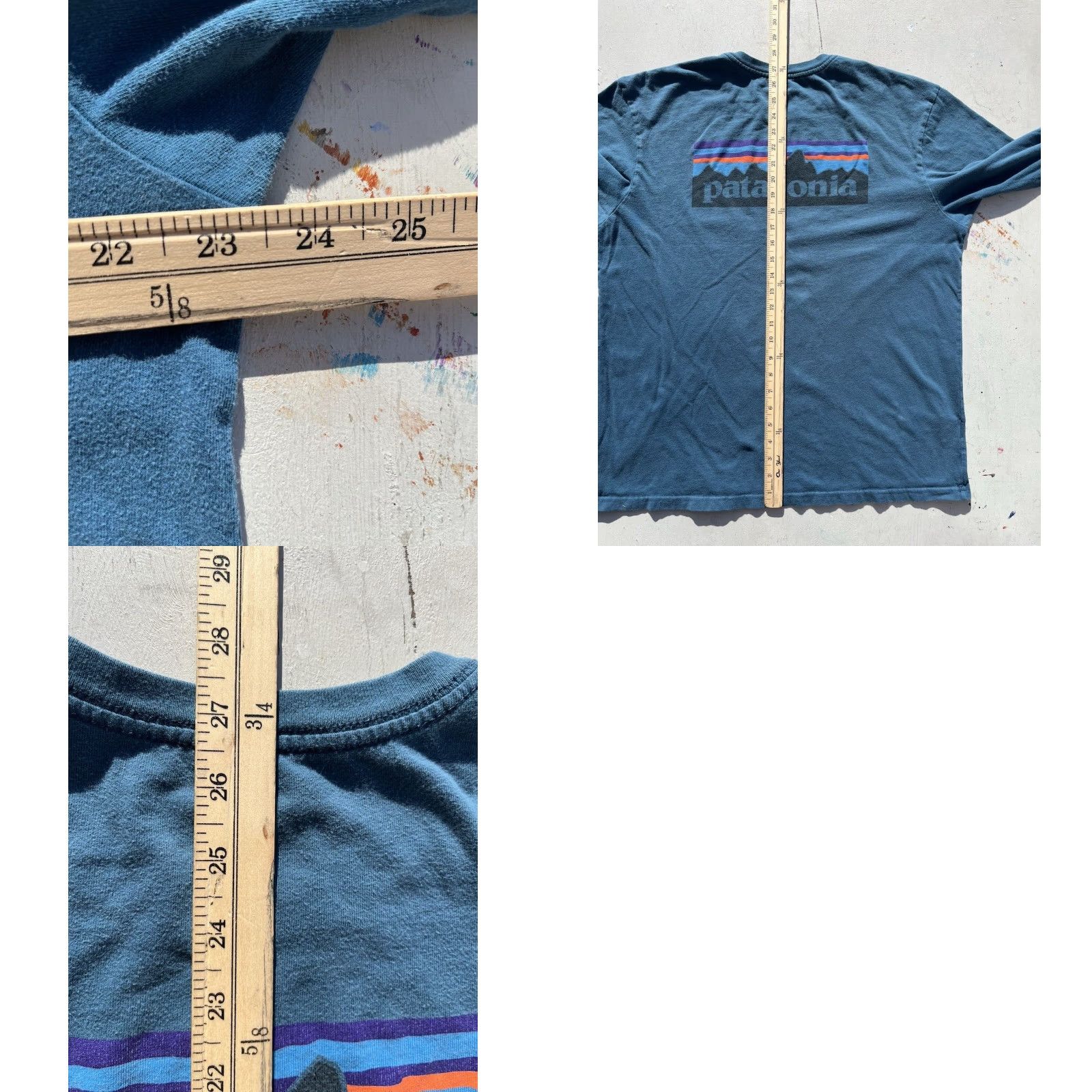 Patagonia Patagonia T-Shirt Blue/Green Logo Responsibili-tee Men’s L Shirt Regular Crew Neck 100% Organic Cotton Size US L / EU 52-54 / 3 - 9 Thumbnail