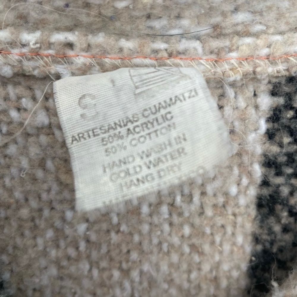 Other Baja Hoodie Pullover Gray Beige Striped Mexican Poncho Style Size S / US 4 / IT 40 - 4 Thumbnail