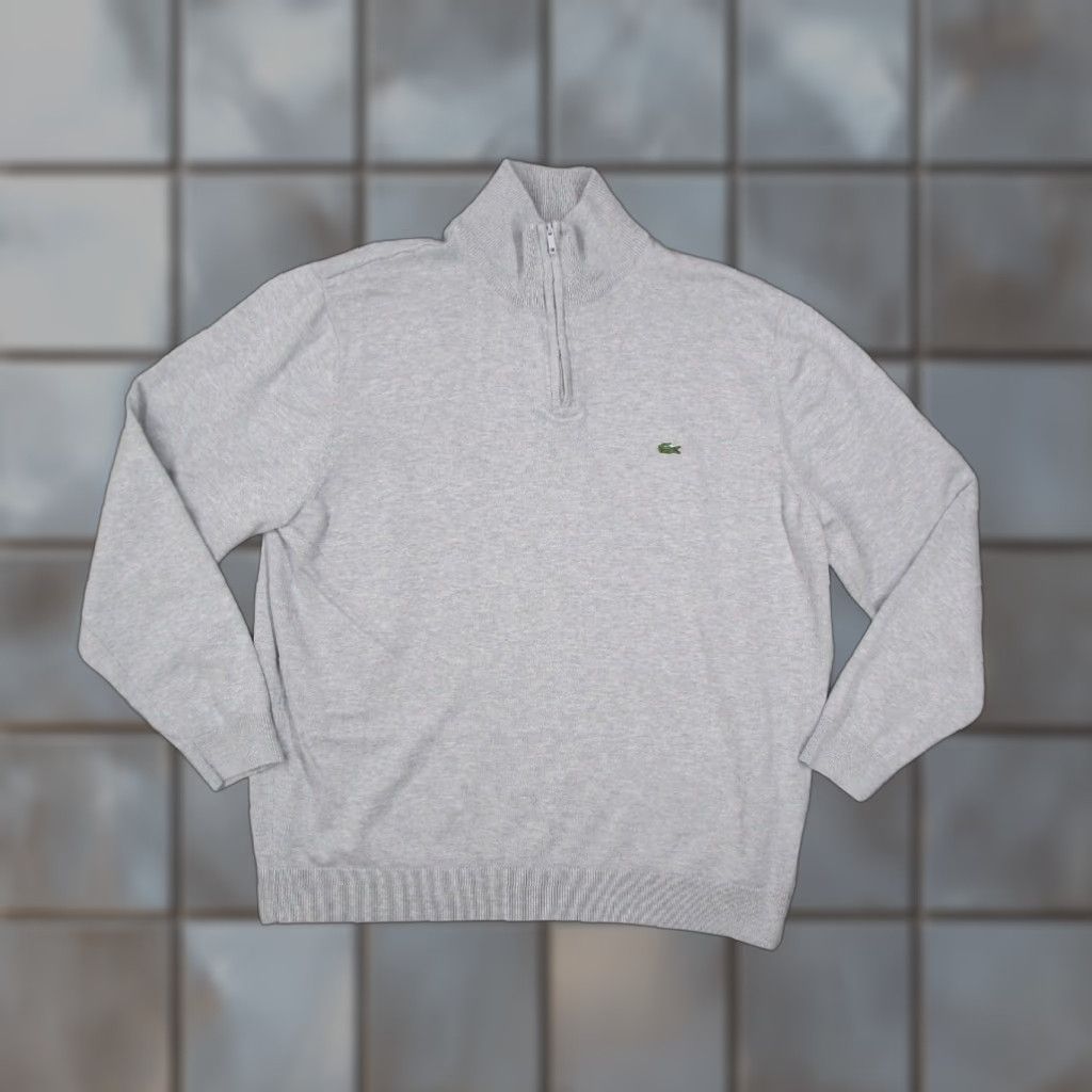 Lacoste Lacoste Mens Gray 1/4 Zip Long Sleeve Pullover Sweater Crocodile Logo Size 7 Size US M / EU 48-50 / 2 - 1 Thumbnail