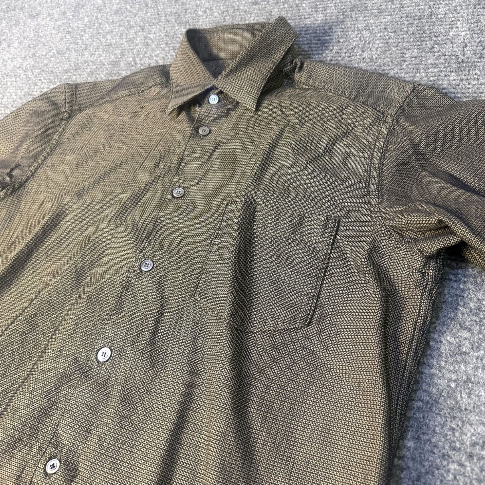 Ermenegildo Zegna Ermenegildo Zegna Shirt Mens Large Brown Green Long Sleeve Cotton Button Up Size US L / EU 52-54 / 3 - 4 Thumbnail