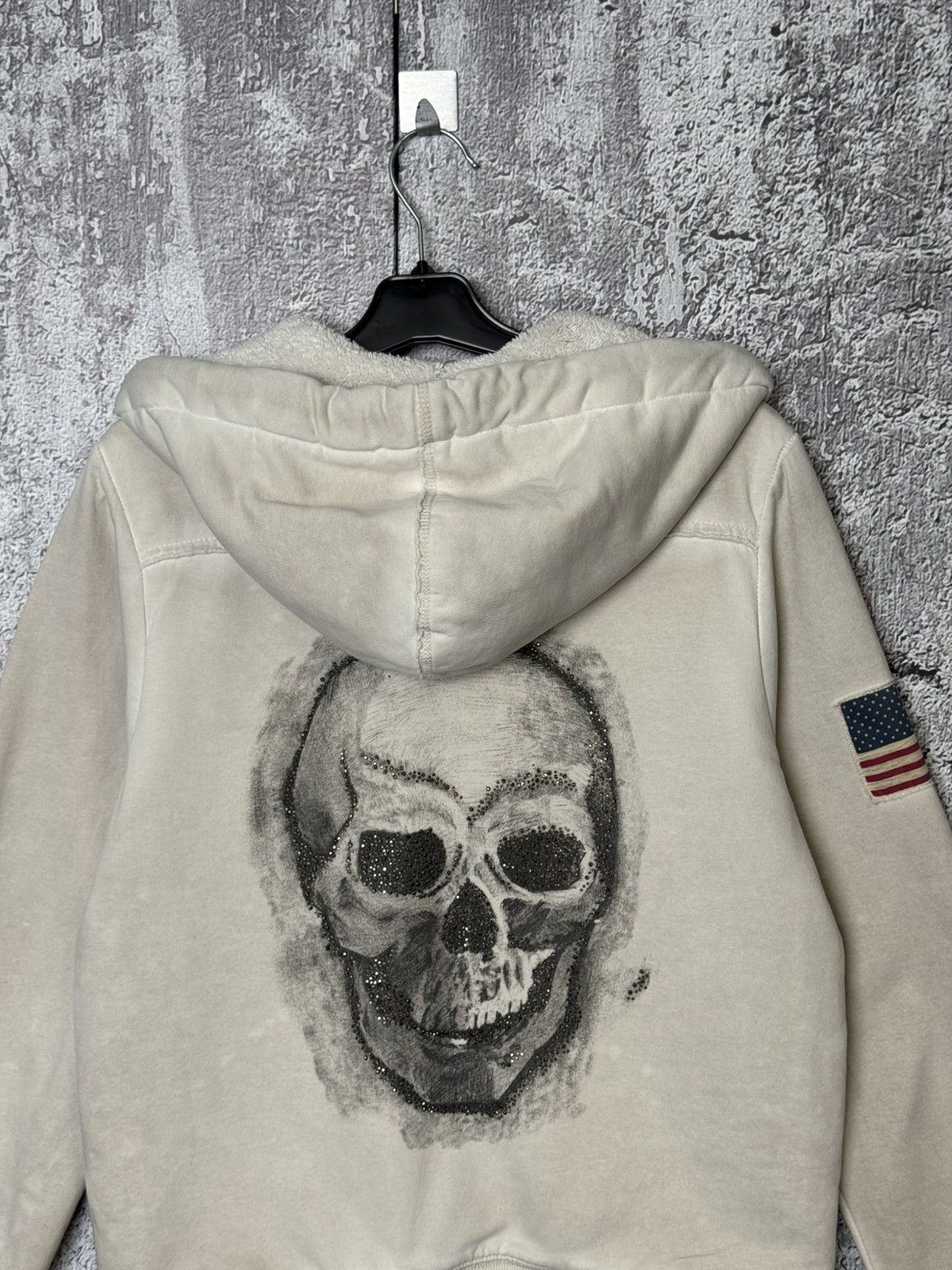 True Religion True Religion Sherpa Lined Full Zip Hoodie Skull Big Logo Size L / US 10 / IT 46 - 12 Thumbnail