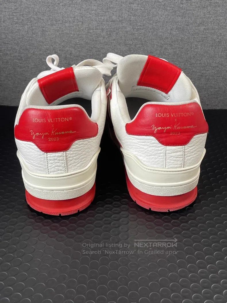 Louis Vuitton Louis Vuitton Kusama Trainer red and white polka-dot board Size US 5.5 / EU 38 - 3 Thumbnail