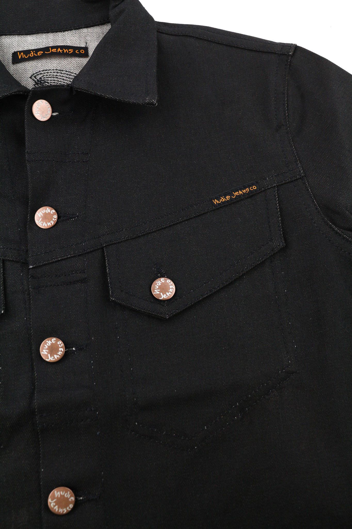 Nudie Jeans CONNY XS Dry Back Coated Polo Neck Logo Denim 81603 Size US XS / EU 42 / 0 - 6 Thumbnail