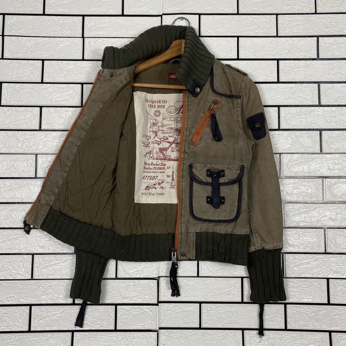 Japanese Brand 📌Cropped Bondage Parachute Biker Jacket Avirex Size US S / EU 44-46 / 1 - 12 Thumbnail