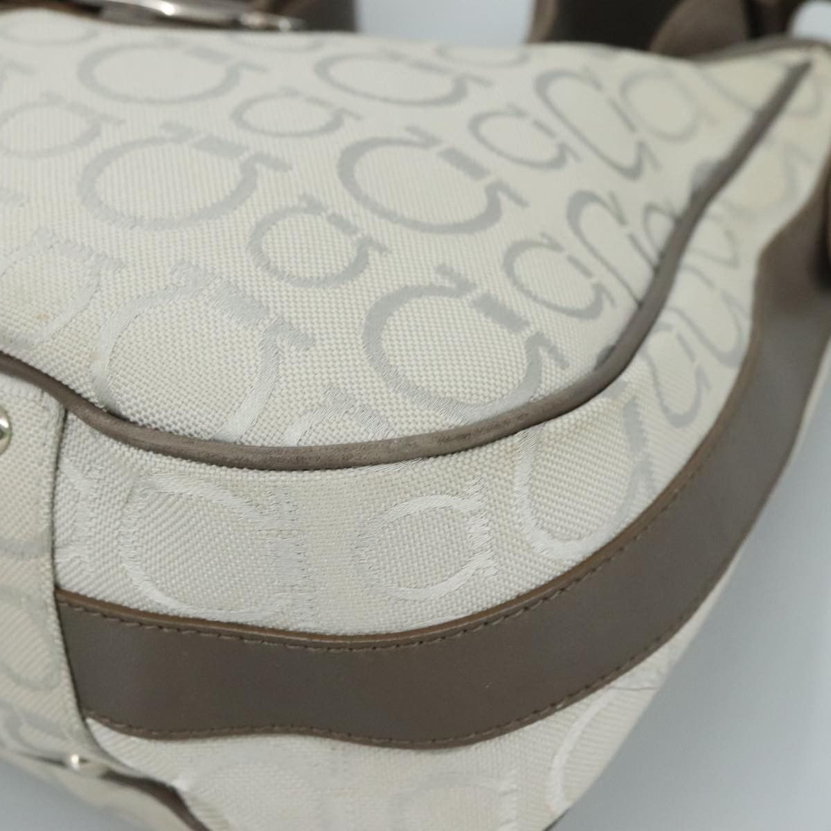 Salvatore Ferragamo Salvatore Ferragamo Gancini Shoulder Bag Canvas Gray Size ONE SIZE - 9 Thumbnail