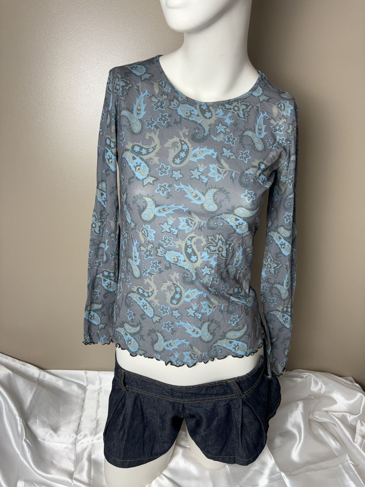 Vintage Boho vintage mesh long sleeve top Size M / US 6-8 / IT 42-44 - 2 Thumbnail