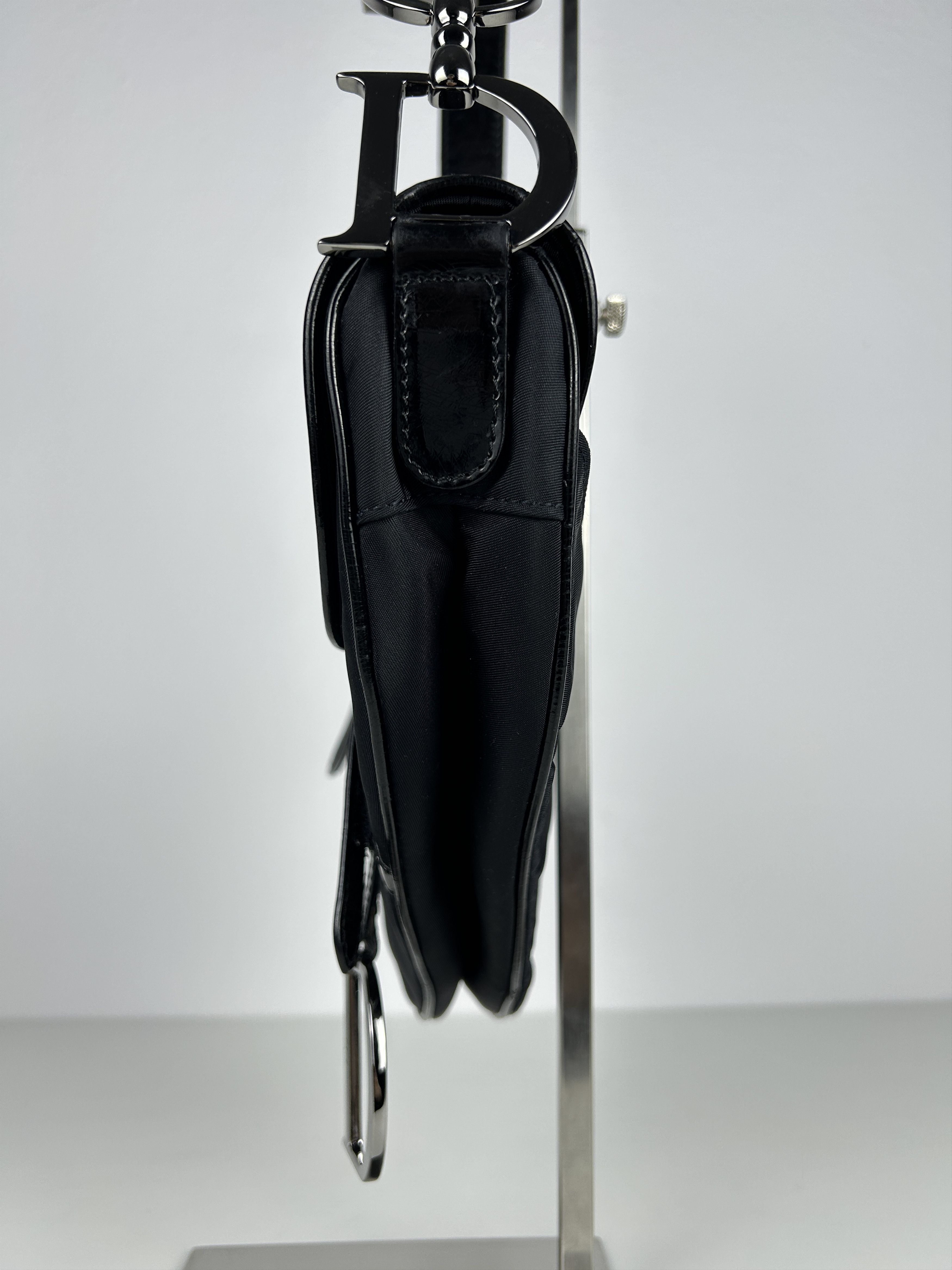 Dior 2001 Dior black satin and patent leather saddle bag Size ONE SIZE - 11 Thumbnail